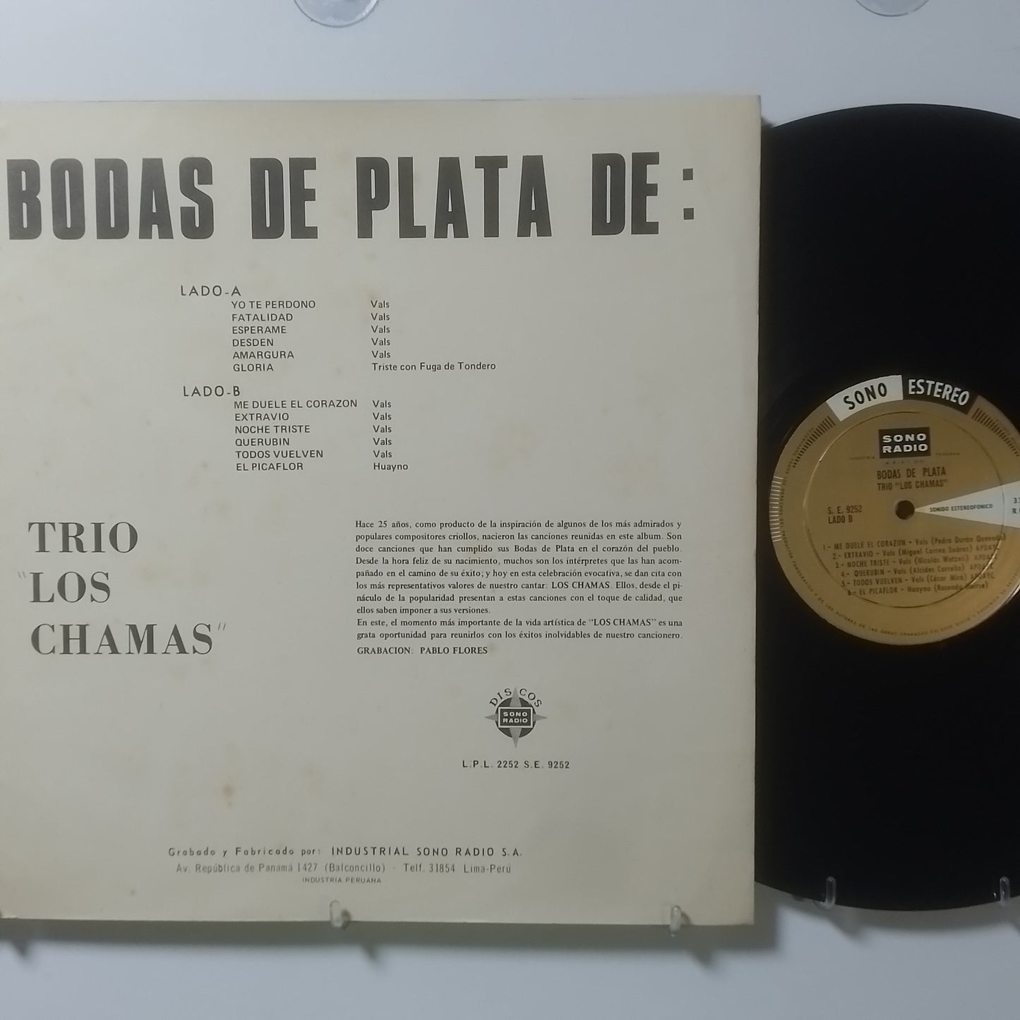 lp Trio Los Chamas Bodas De Plata made peru 1981 criollo folk