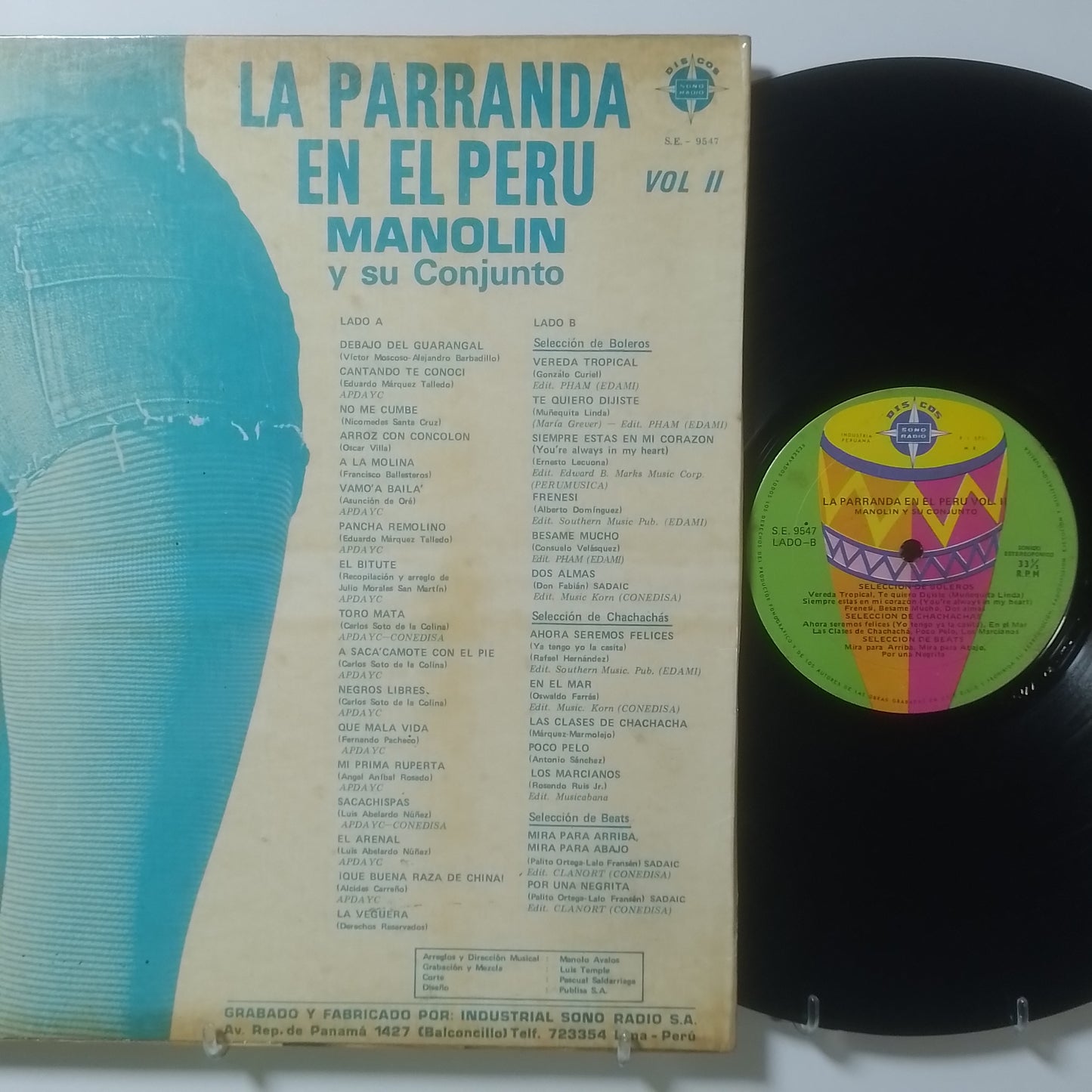 lp Manolin Y Su Conjunto La Parranda En El Peru Vol 2 made peru 1980 latin cumbia