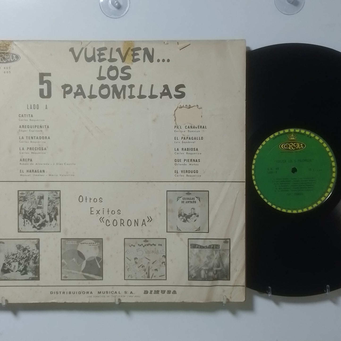 lp Los 5 Palomillas vuelven Los 5 Palomillas made peru 1960 latin cumbia