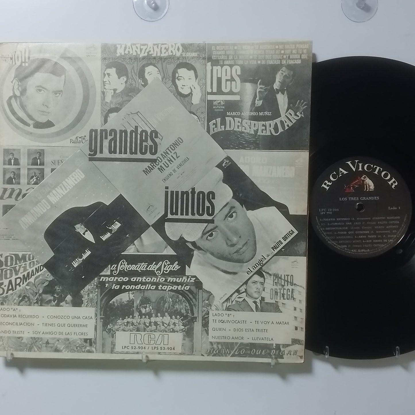 lp Los Tres Grandes Juntos Armando Manzanero Marco Antonio Muñiz Palito Ortega made colombia 1970 latin bolero