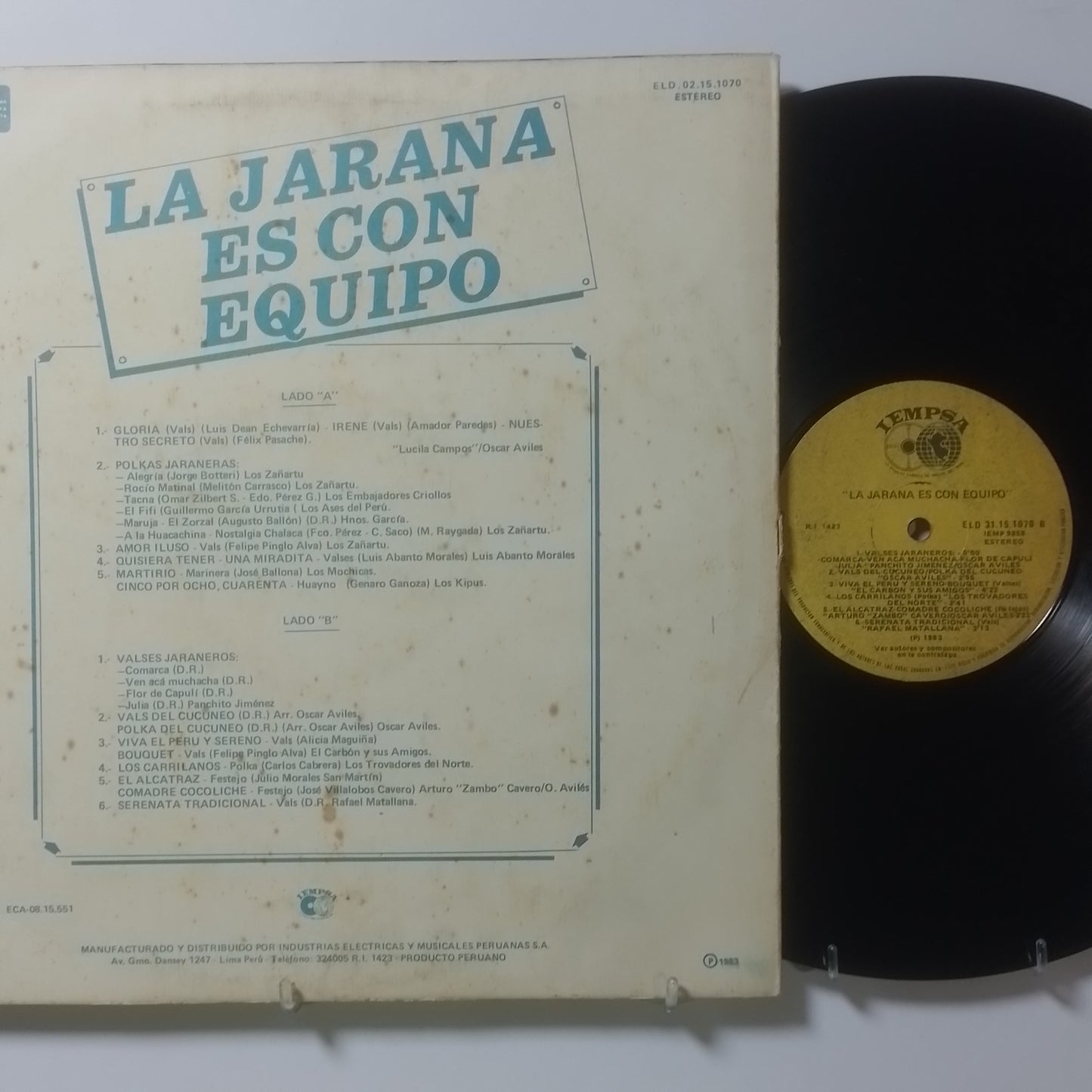 lp La Jarana Es Con Equipo Lucila Campos Oscar Aviles Zambo Cavero Los Mochicas varios made peru 1983 criollo folk