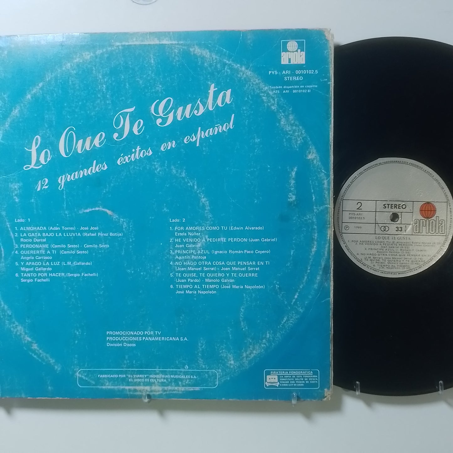 lp Lo Que Te Gusta 12 Grandes exitos En Español jose jose rocio durcal Camilo Sesto varios made peru 1985 latin pop