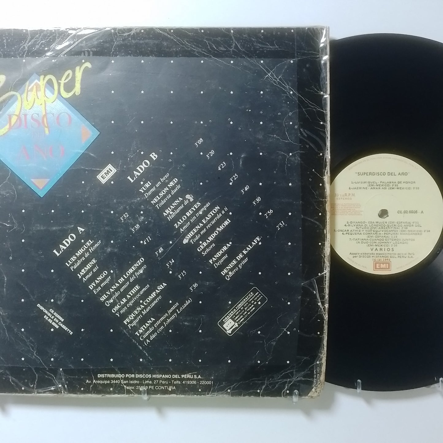 lp Super Disco Del Año Luis Miguel Sheena Easton Dyango varios made peru 1985 latin pop