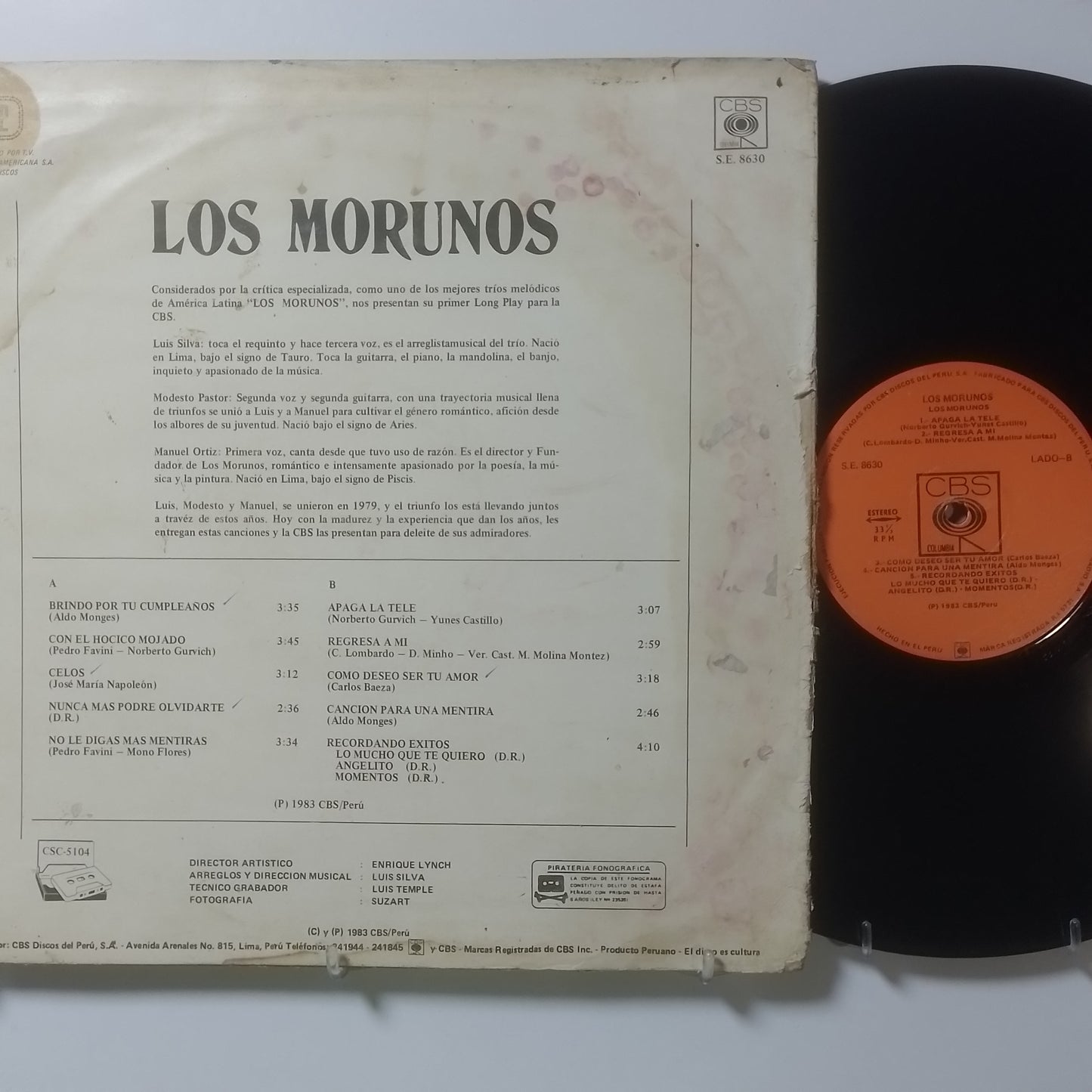 lp Los Morunos Los Morunos made peru 1983 latin bolero