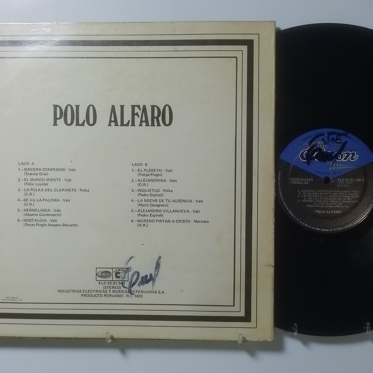 lp Polo Alfaro Nostalgias Criollas made peru 1977 criollo folk