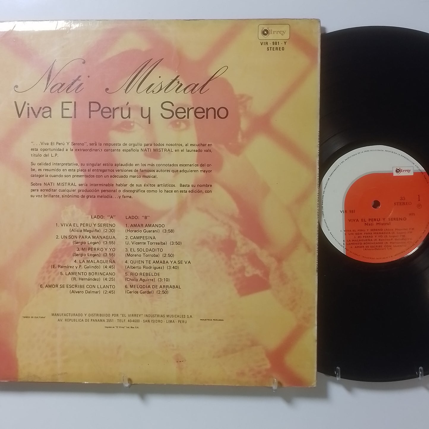 lp nati mistral viva el peru y sereno made peru 1975 criollo folk