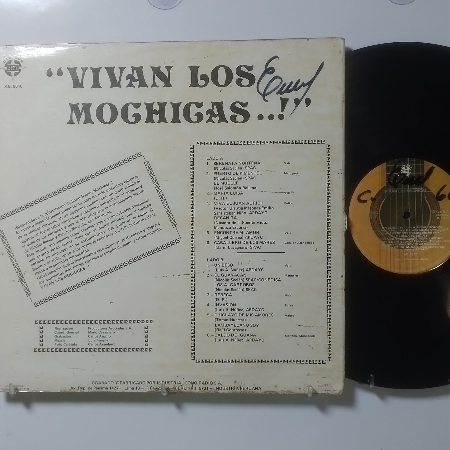 lp Los Mochicas Vivan Los Mochicas made peru 1977 criollo folk