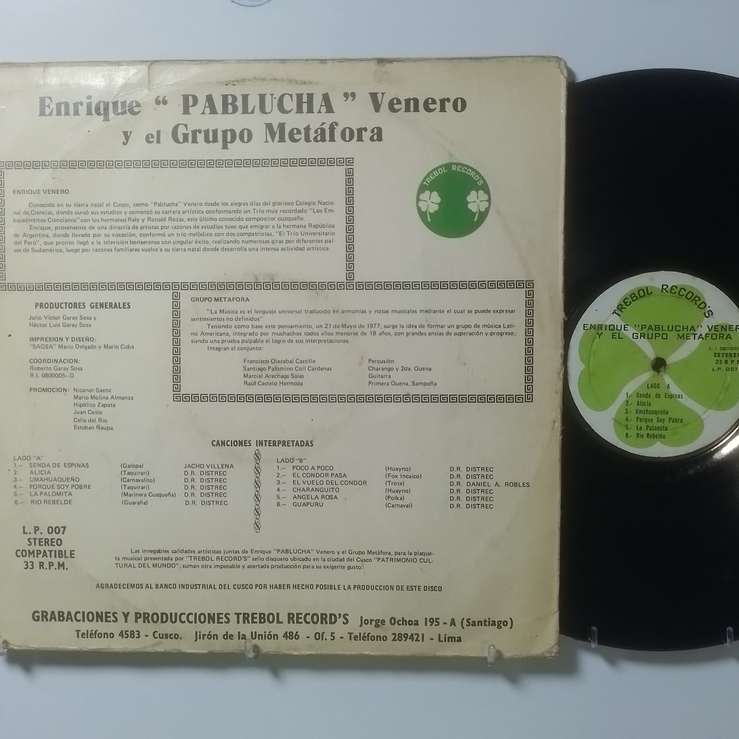 lp Enrique pablucha venero y el grupo metafora Enrique pablucha venero y el grupo metafora made peru 1980 andean folk