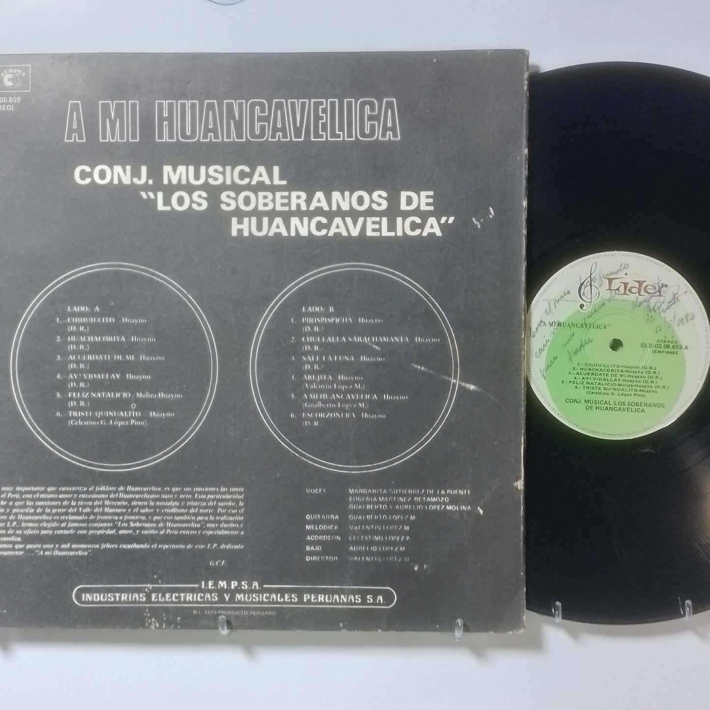 lp conjunto musical los soberanos de huancavelica a mi huancavelica made peru 1980 huayno folk