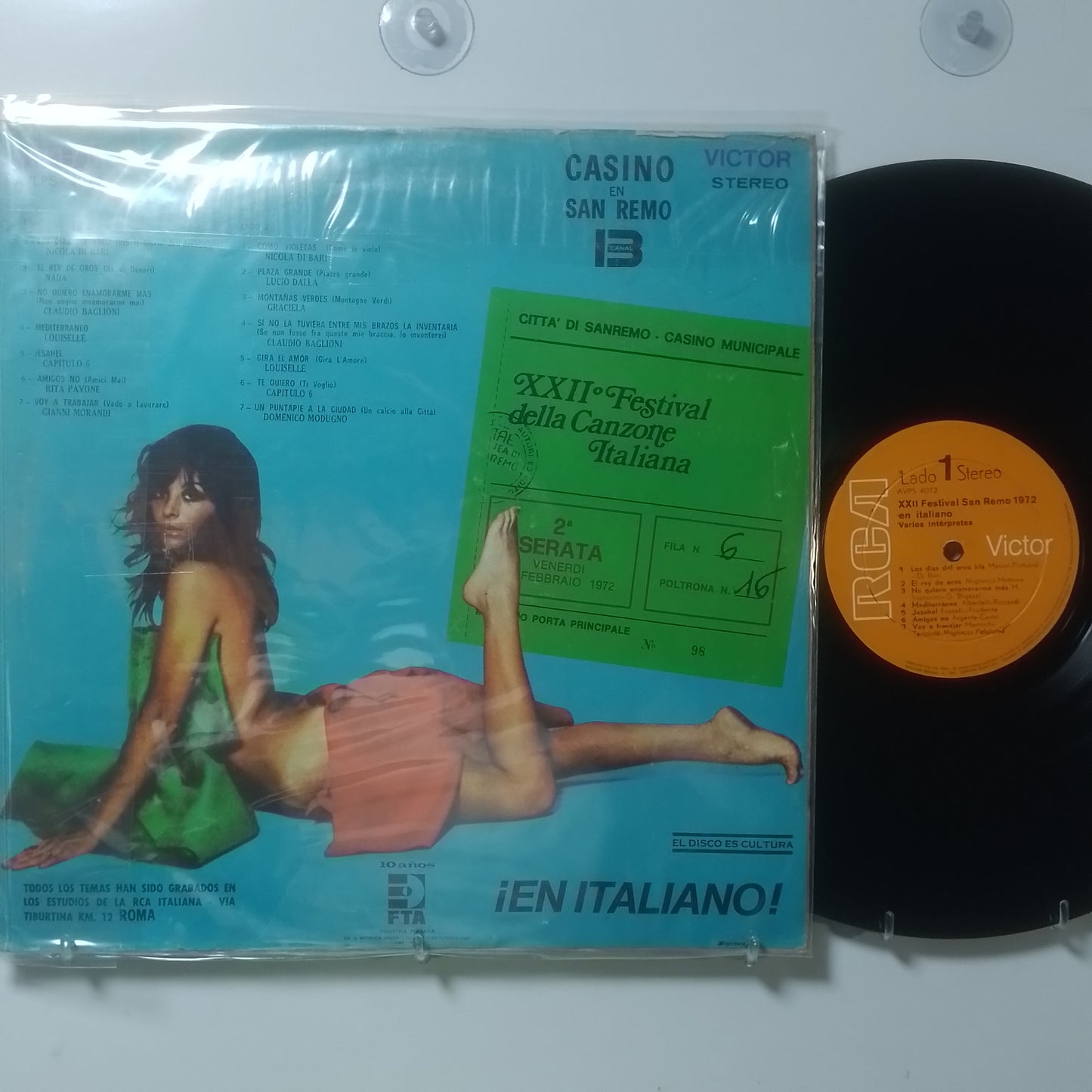 lp 22 festival san remo 1972 en italiano nicola di bari rita pavone graciela varios made peru 1972 balada