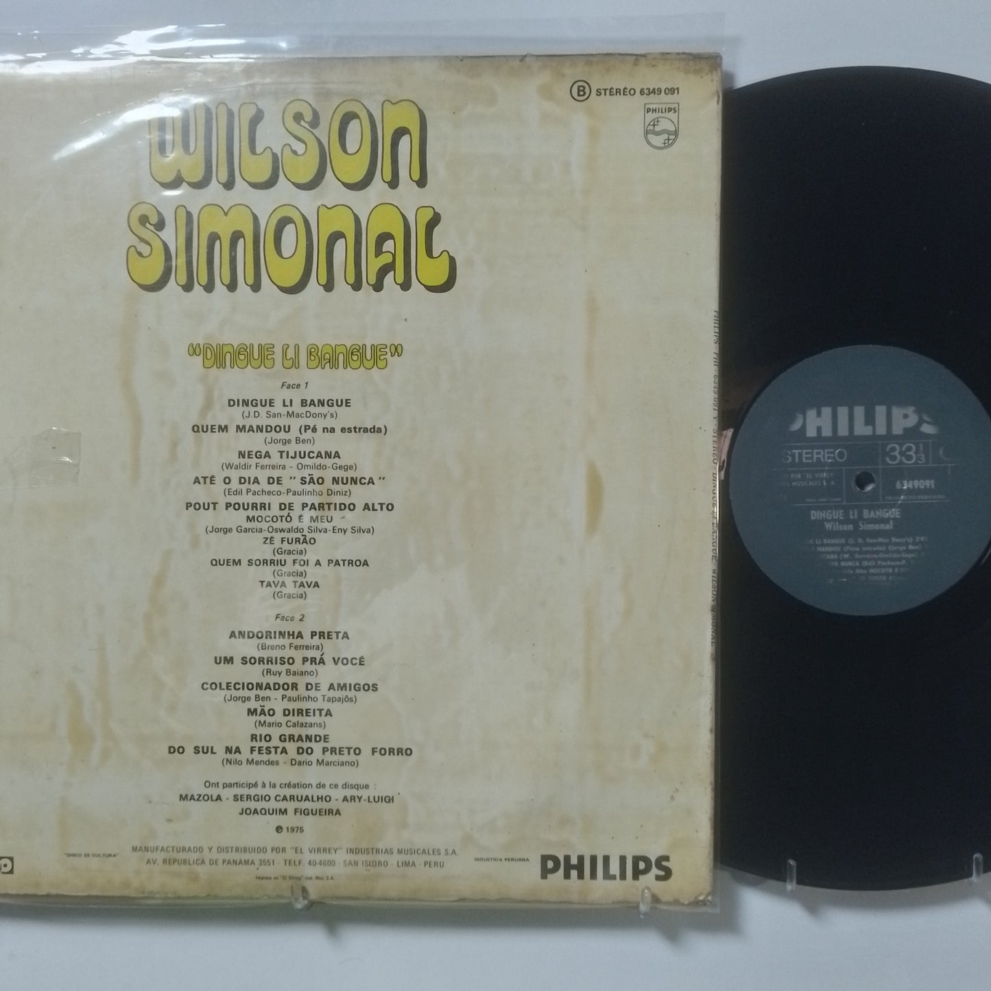 lp Wilson Simonal Dingue Li Bangue made peru 1976 latin samba