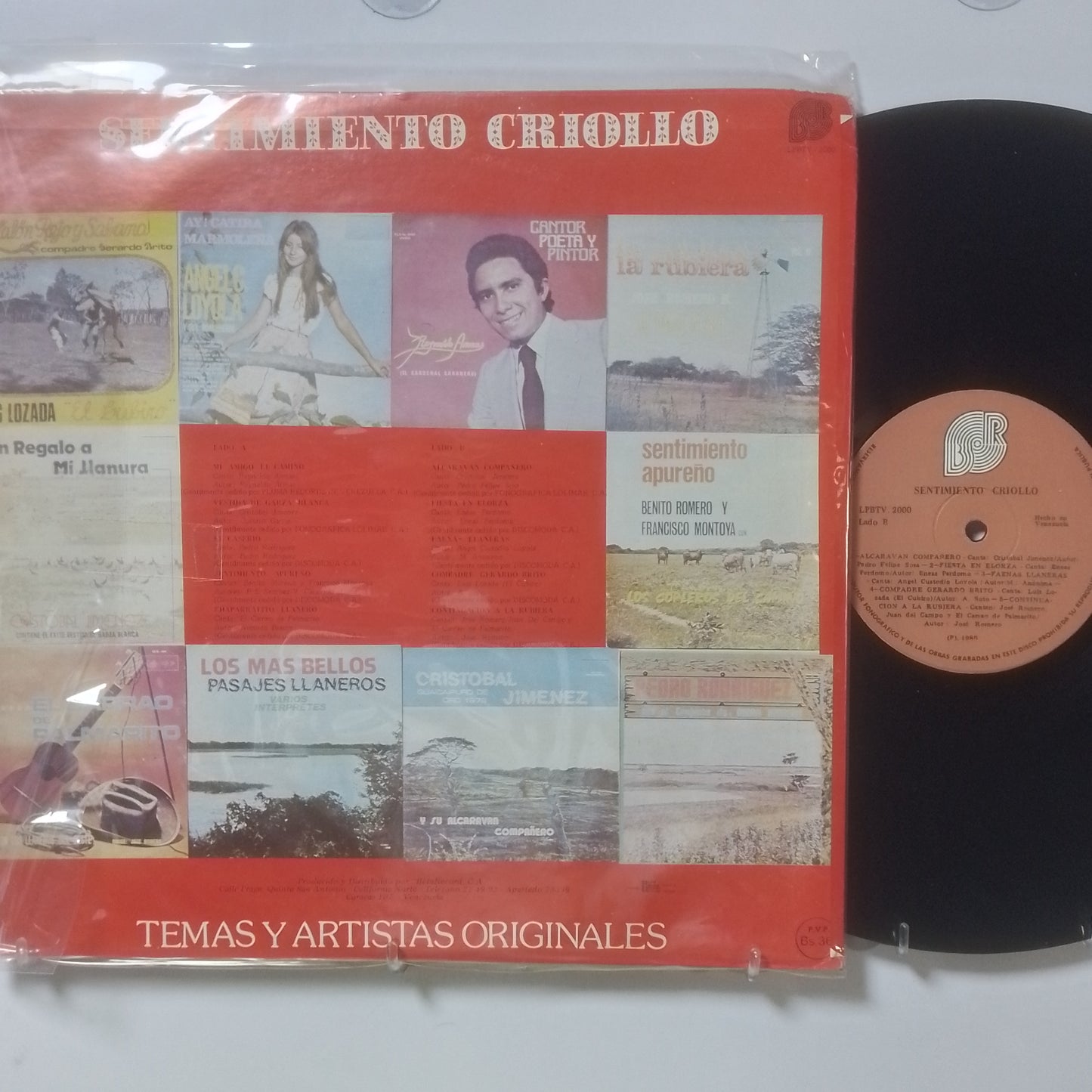 lp Sentimiento Criollo reynaldo armas cristobal jimenez varios made venezuela 1980 folk venezuela