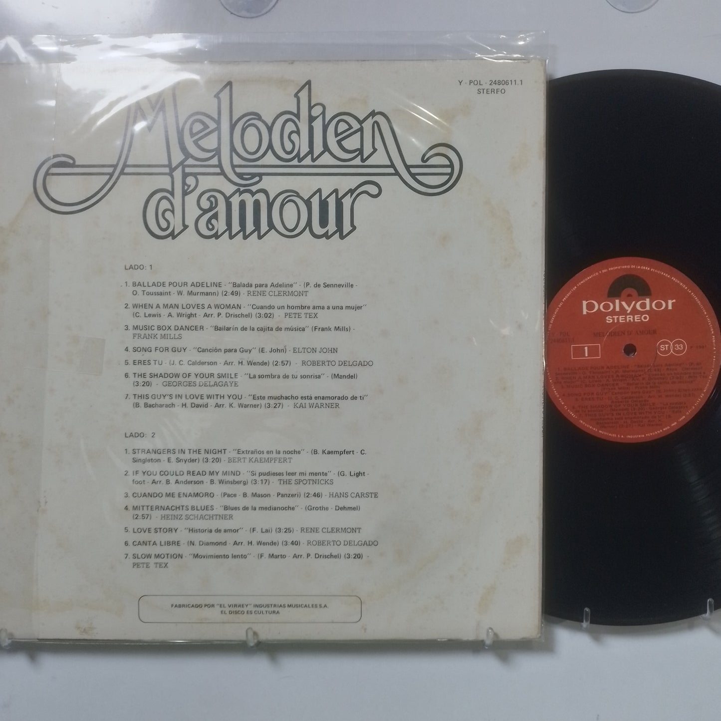 lp Melodien D'amour rene clermont pete tex varios made peru 1981 instrumental