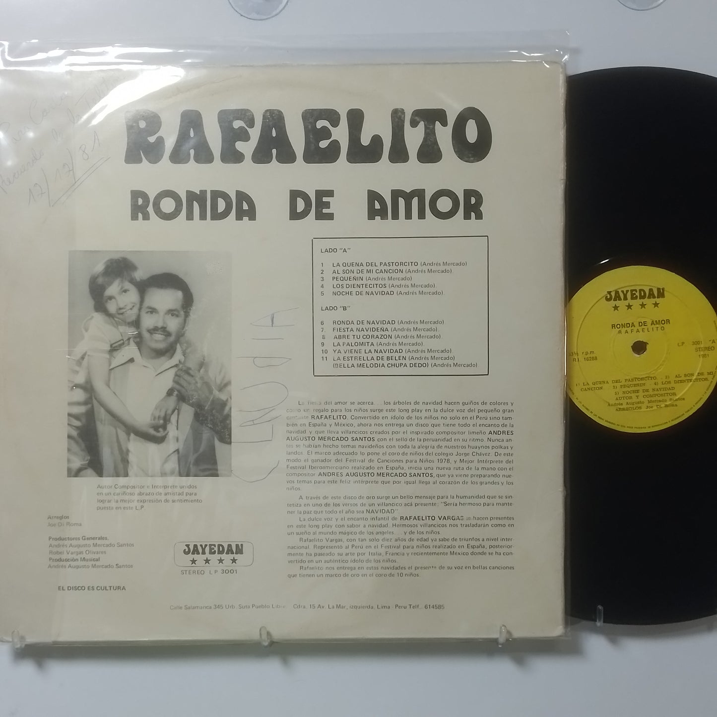 lp Rafaelito Ronda De Amor made peru 1970 infantil