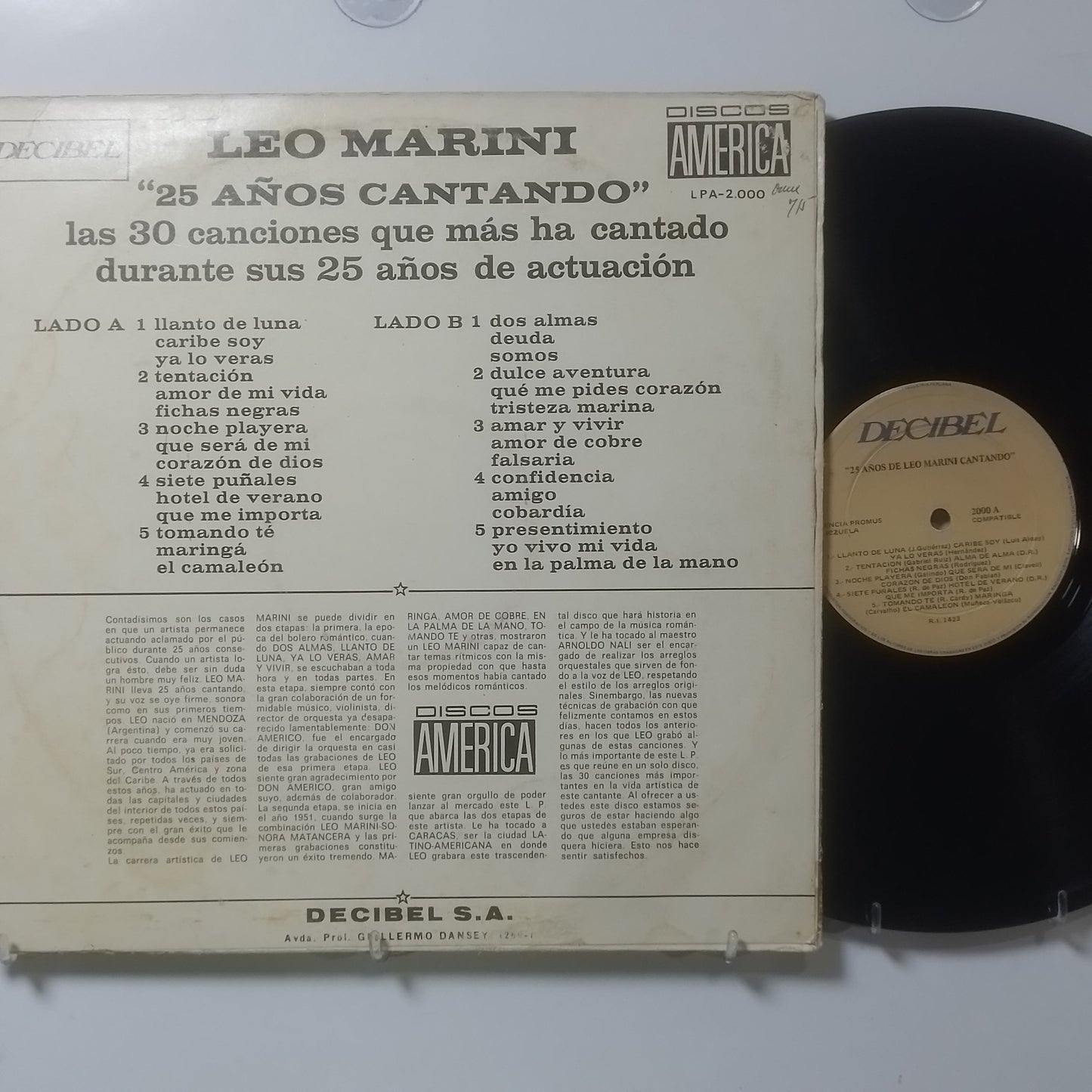 lp Leo Marini Leo Marini 25 años Cantando made peru 1967 latin bolero