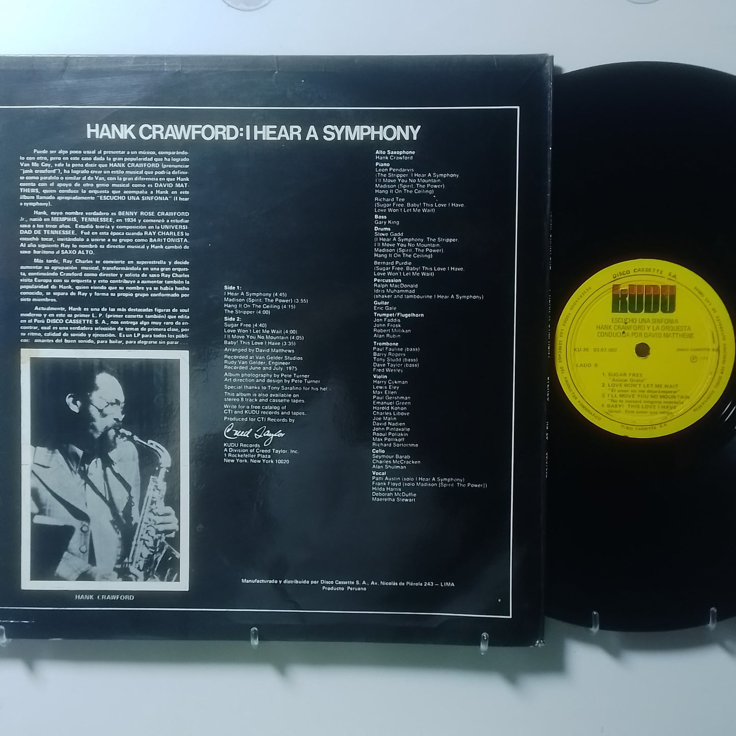 lp Hank Crawford I Hear A Symphony made peru 1976 soul