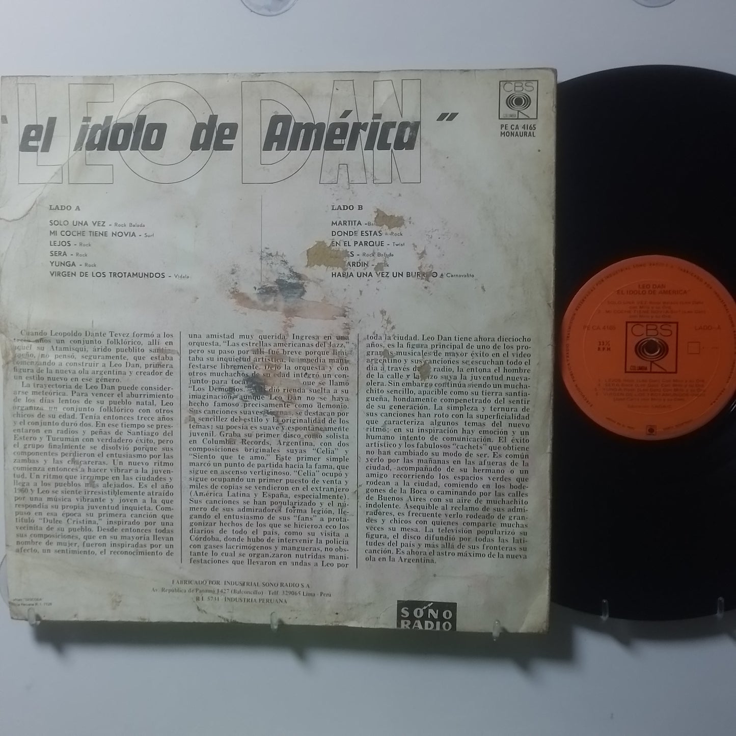 lp Leo Dan El Idolo De America made peru 1965 latin pop