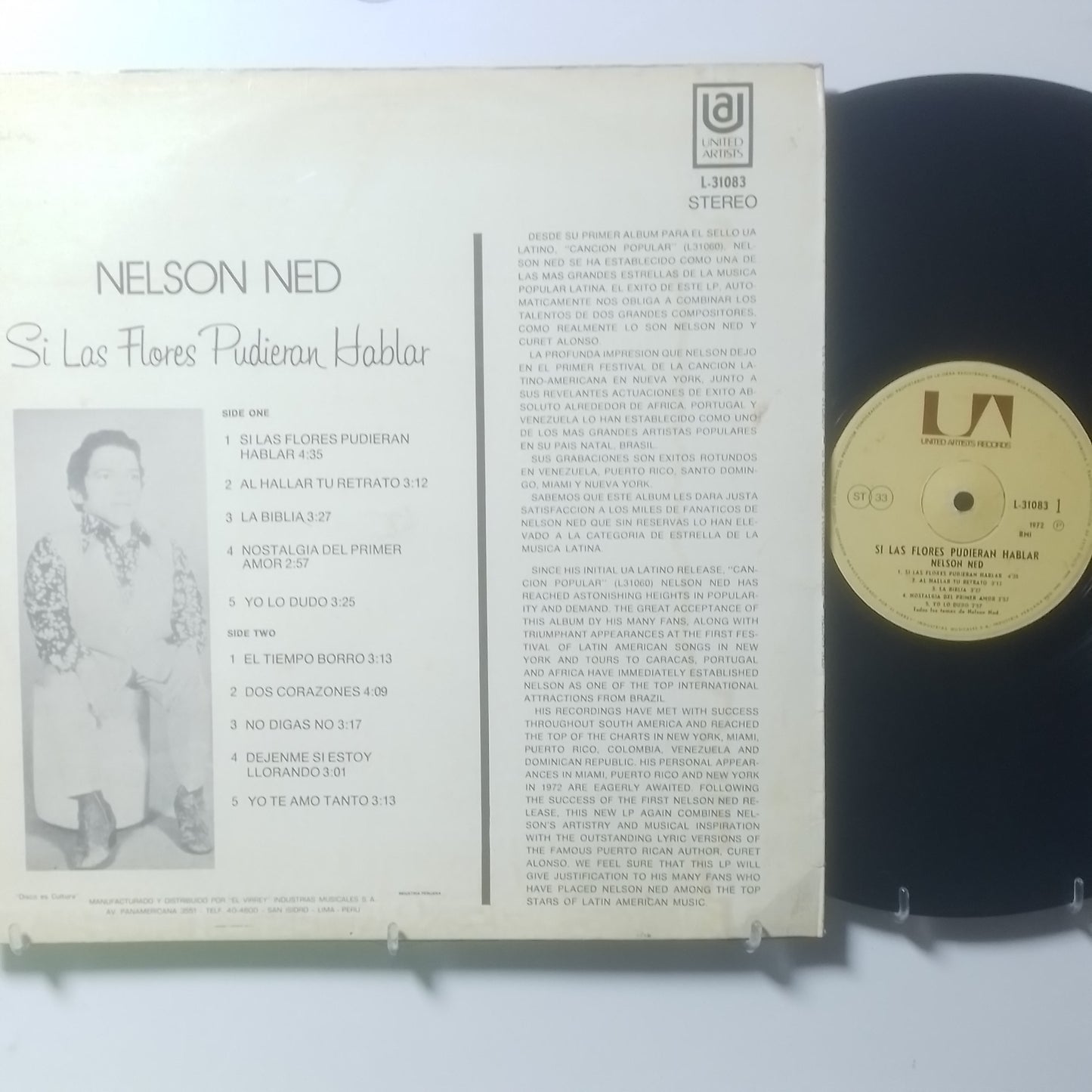 lp Nelson Ned Si Las Flores Pudieran Hablar made peru 1971 balada latin