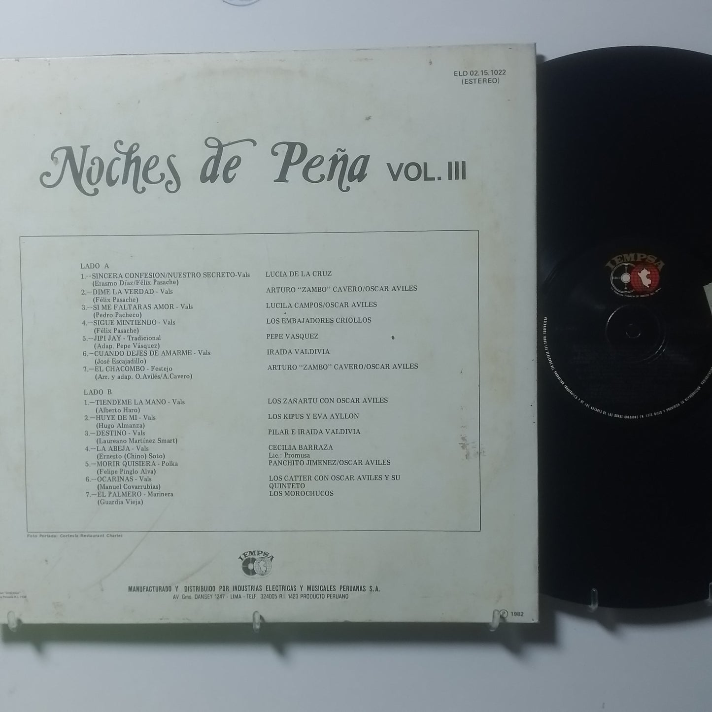 lp Noches De Peña Vol 3 Lucia De La Cruz Arturo Zambo Cavero Los Zañartu made peru 1982 criollo folk