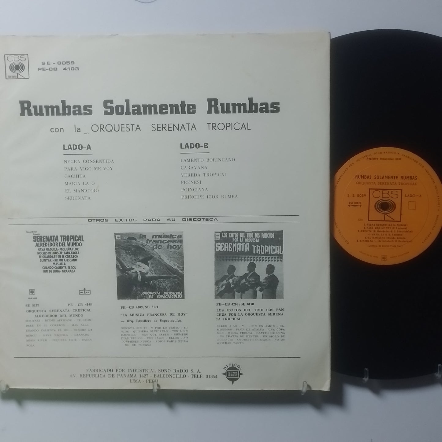 lp Orquestra Serenata Tropical Rumbas Solamente Rumbas made peru 1963 latin jazz