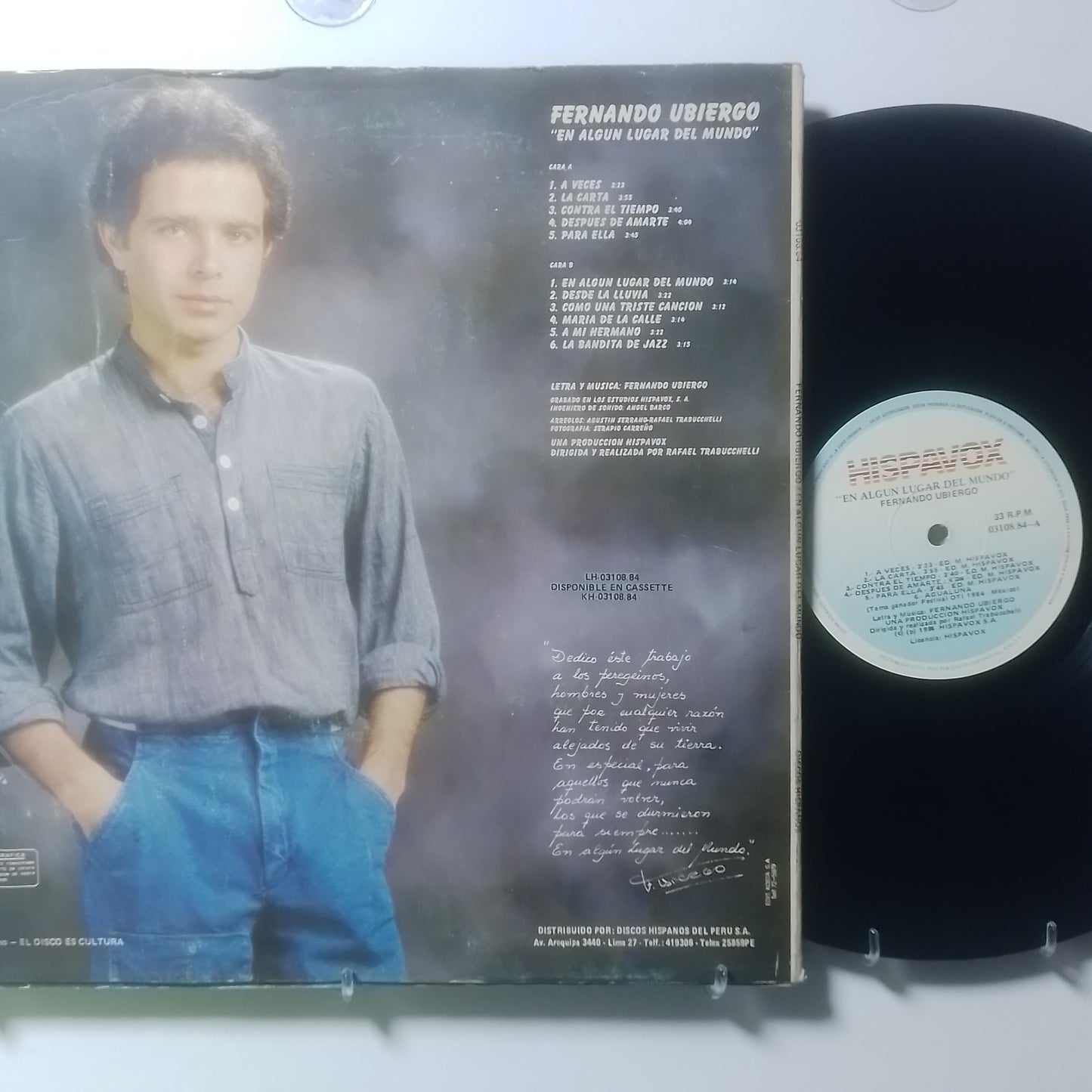 lp Fernando Ubiergo En Algun Lugar Del Mundo made peru 1984 latin pop