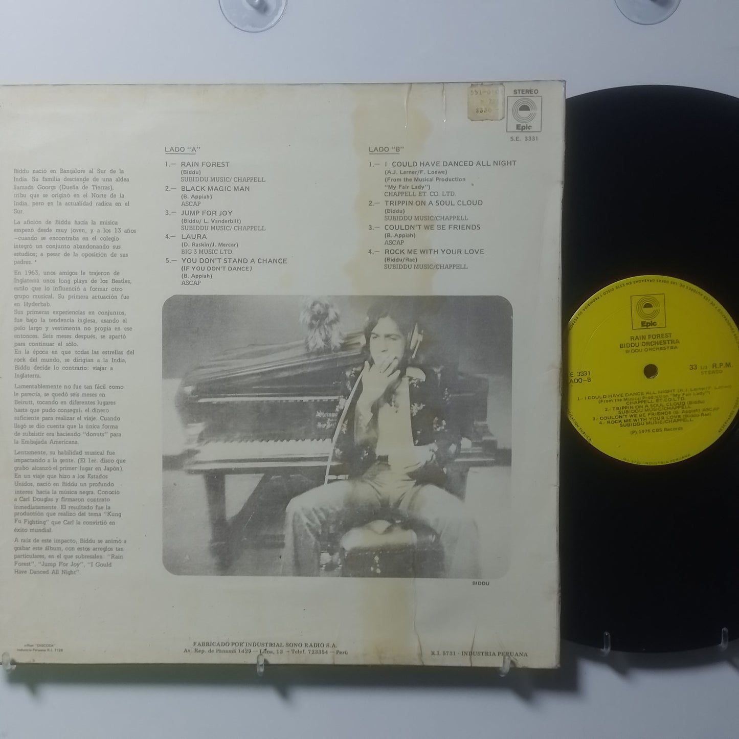 lp Biddu Orchestra Rain Forest made peru 1976 funk soul