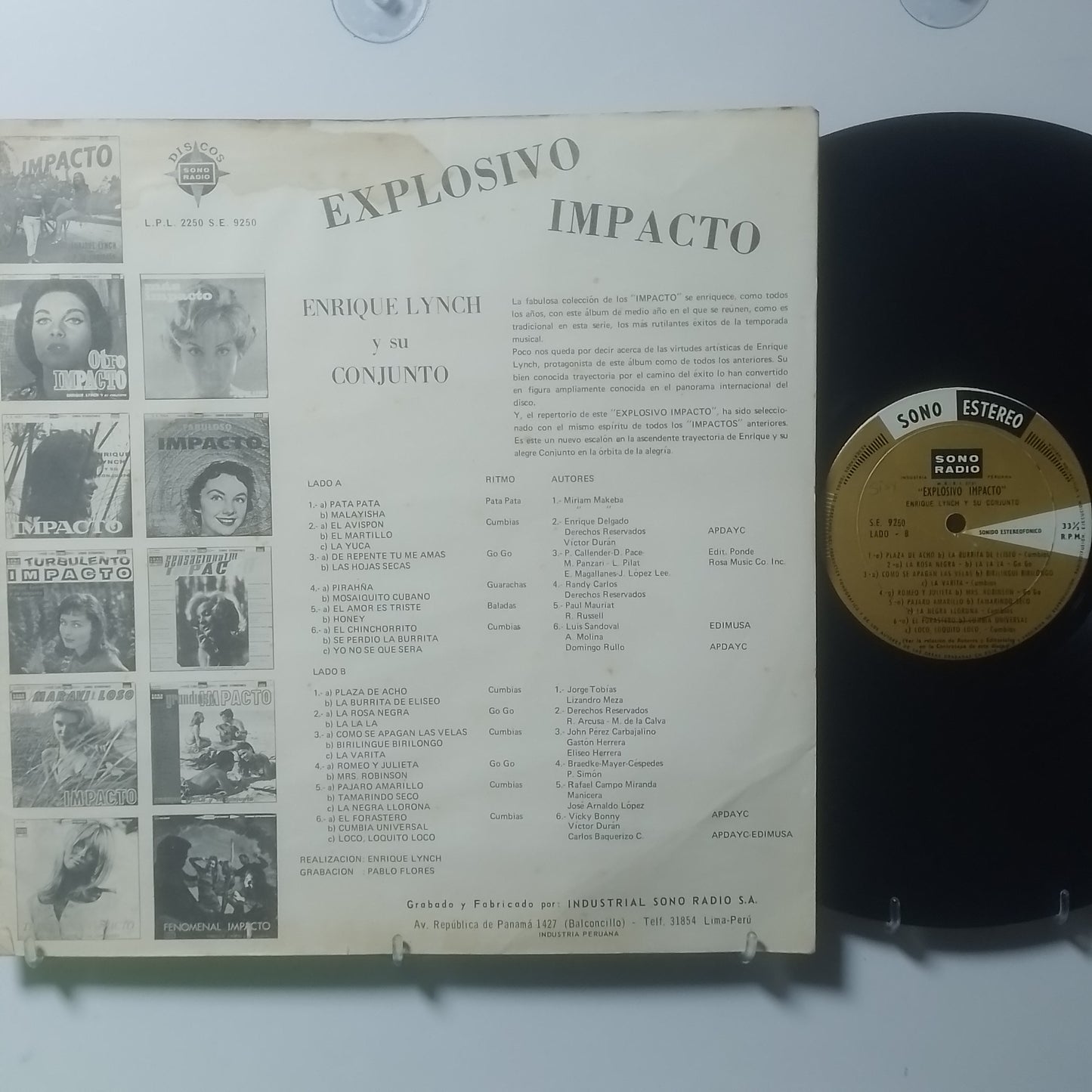 lp Enrique Lynch Y Su Conjunto Explosivo Impacto made peru 1967 latin cumbia