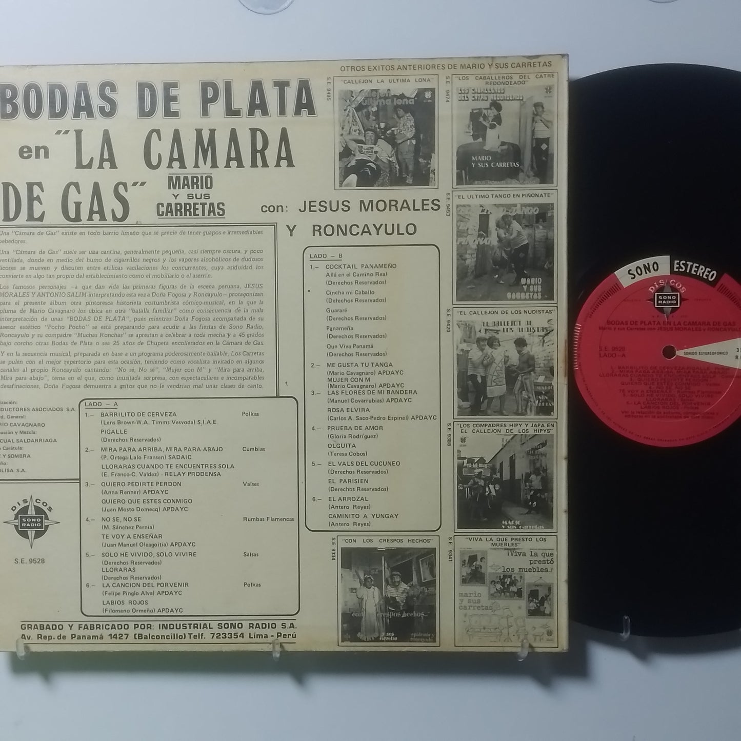 lp Mario Y Sus Carretas Con Jesus Morales Y Roncayulo La Camara De Gas made peru 1976 salsa cumbia