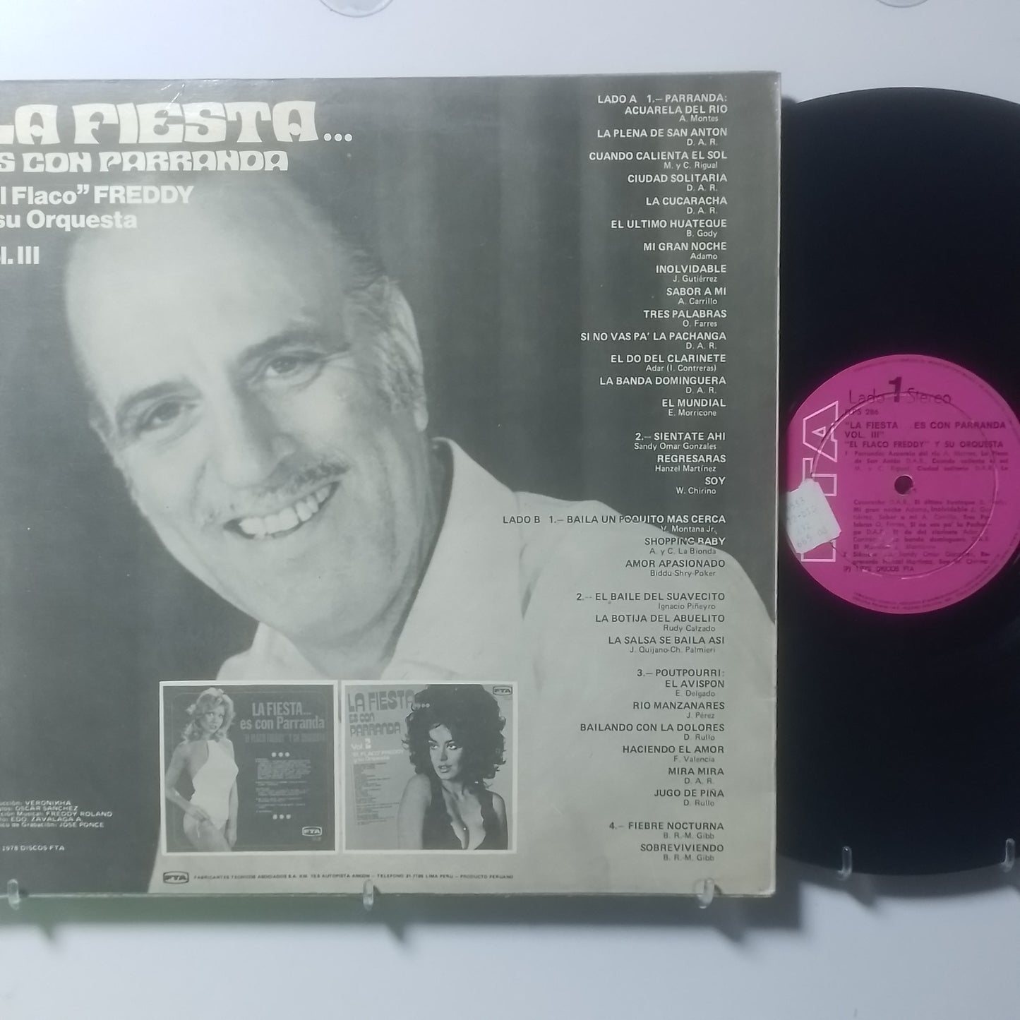 lp Freddy Roland Y Su Orquesta La Fiesta Es Con Parranda Vol 3 made peru 1978 salsa cumbia