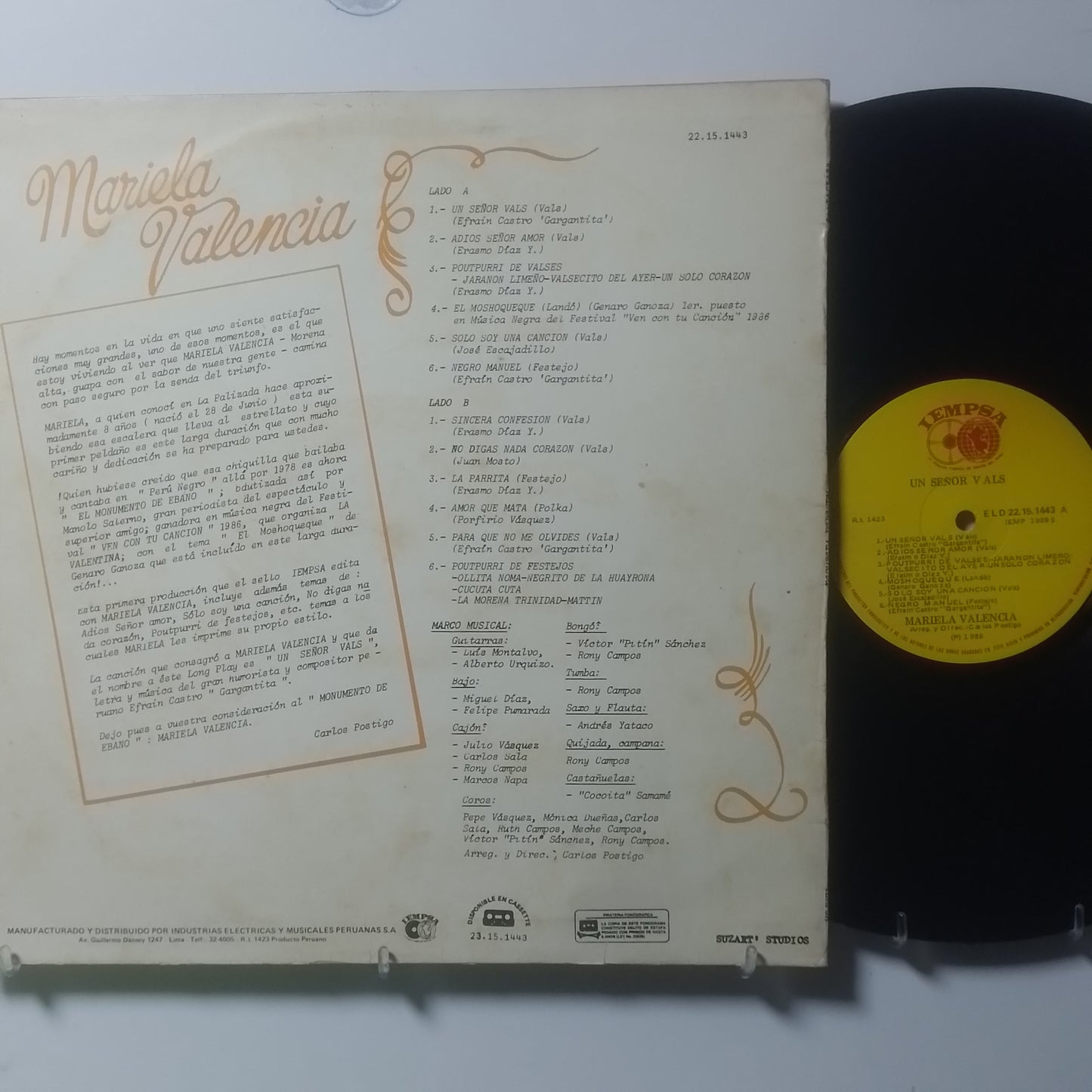 lp mariela valencia un señor vals made peru 1986 criollo folk