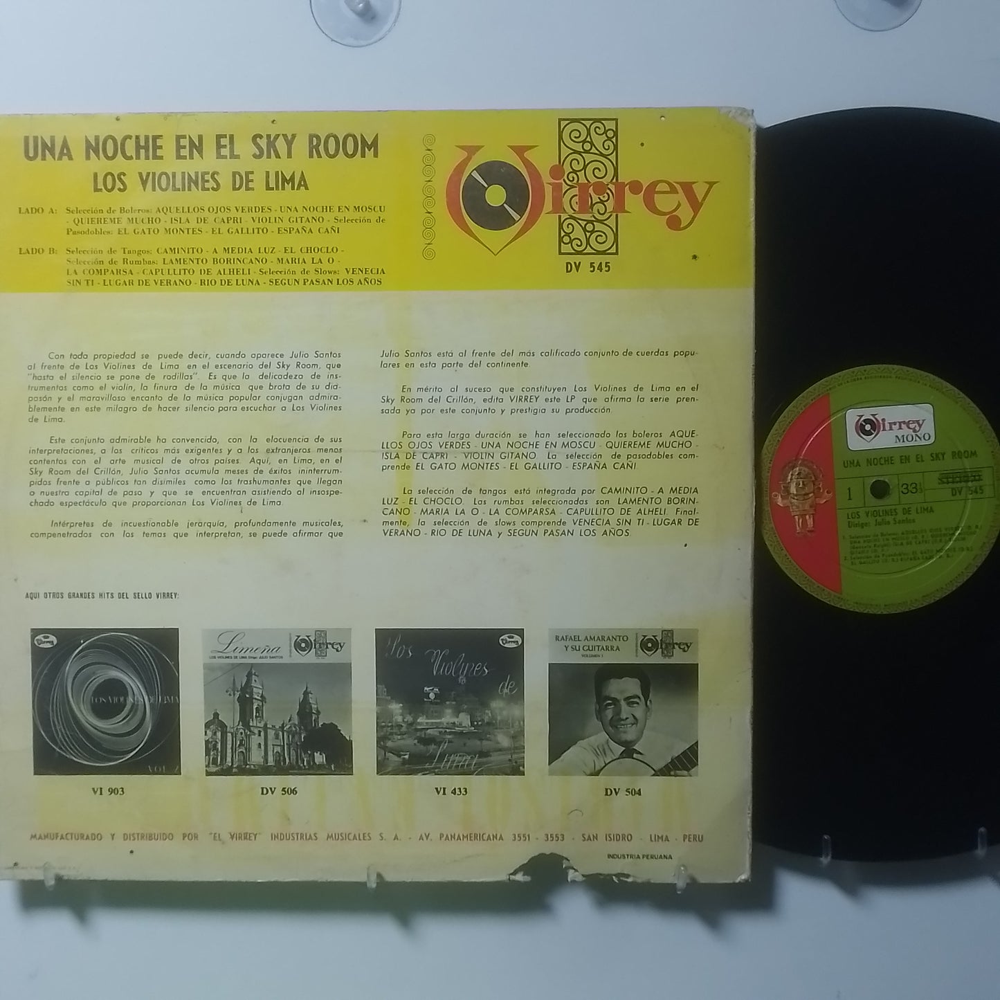 lp Los Violines De Lima Una Noche En El Sky Room made peru 1965 criollo folk