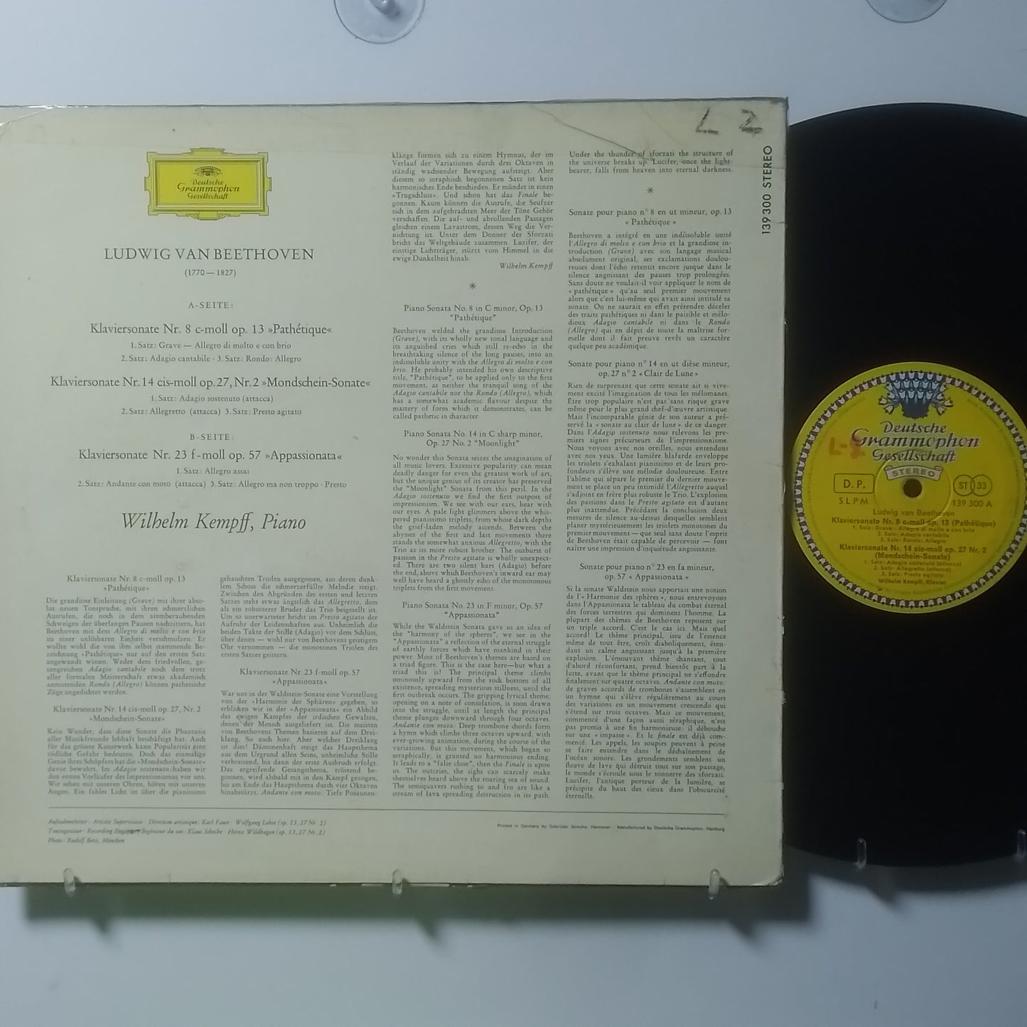 lp ludwing van beethoven wilhelm kempff piano made alemania 1975 clasico