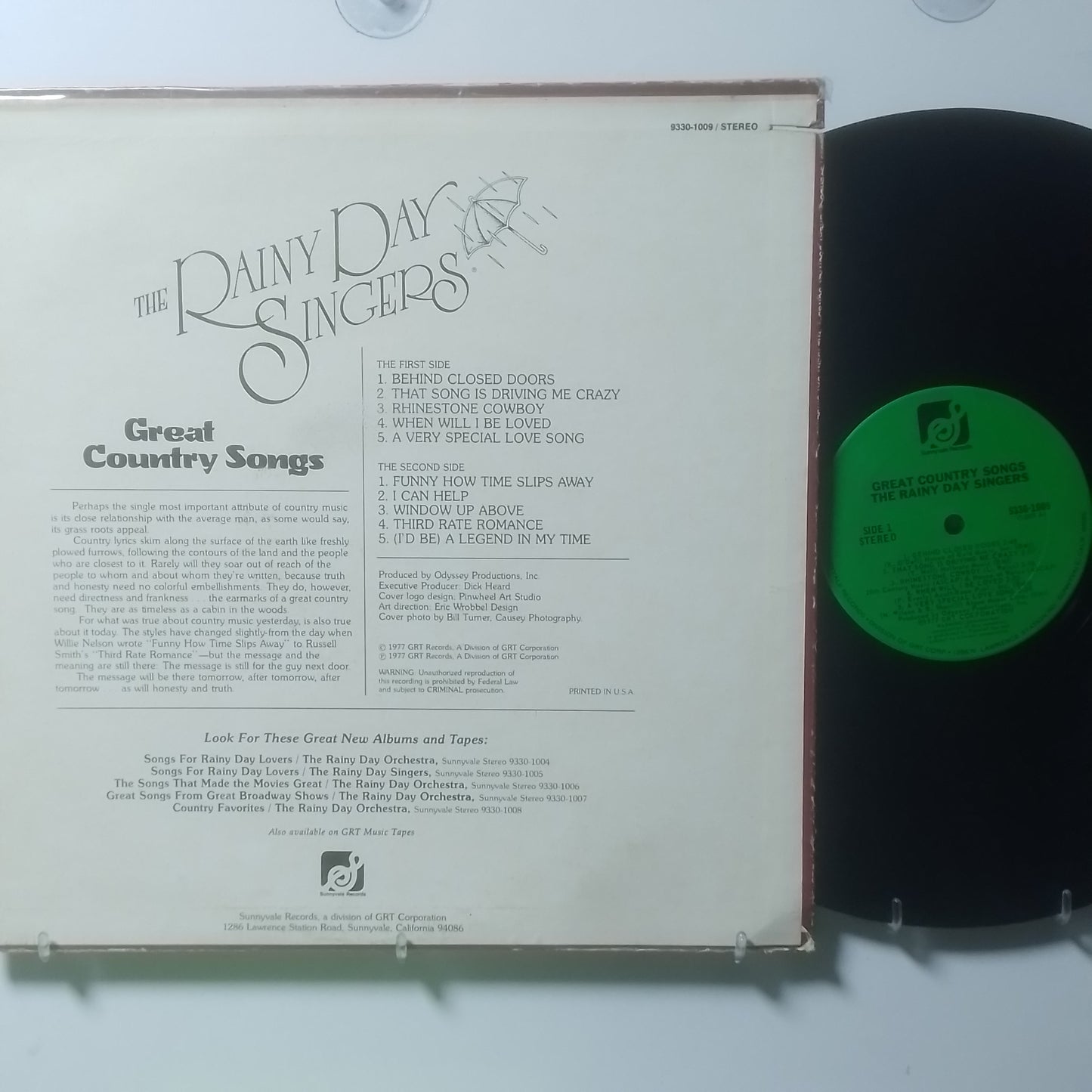 lp The Rainy Day Singers Great Country Songs made usa 1977 country folk