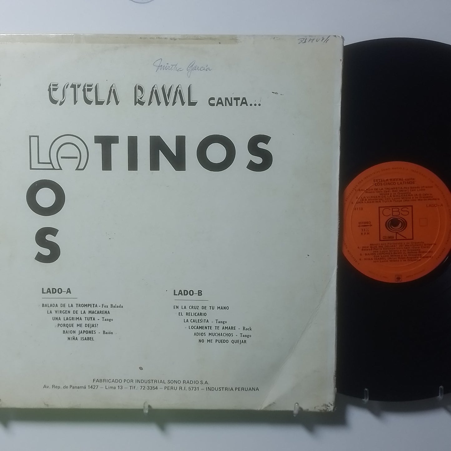 lp Estela Raval y Los Cinco Latinos Estela Raval Canta made peru 1970 latin balada