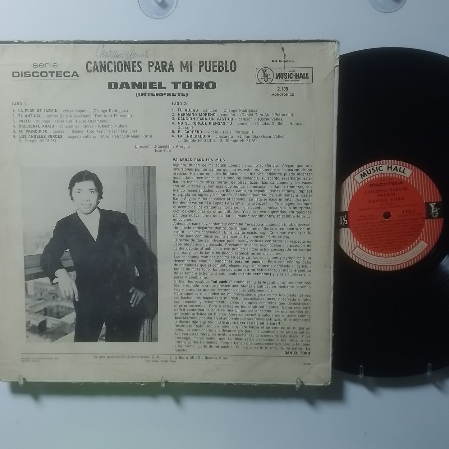 lp Daniel Toro Canciones Para Mi Pueblo made argentina 1970 latin folk