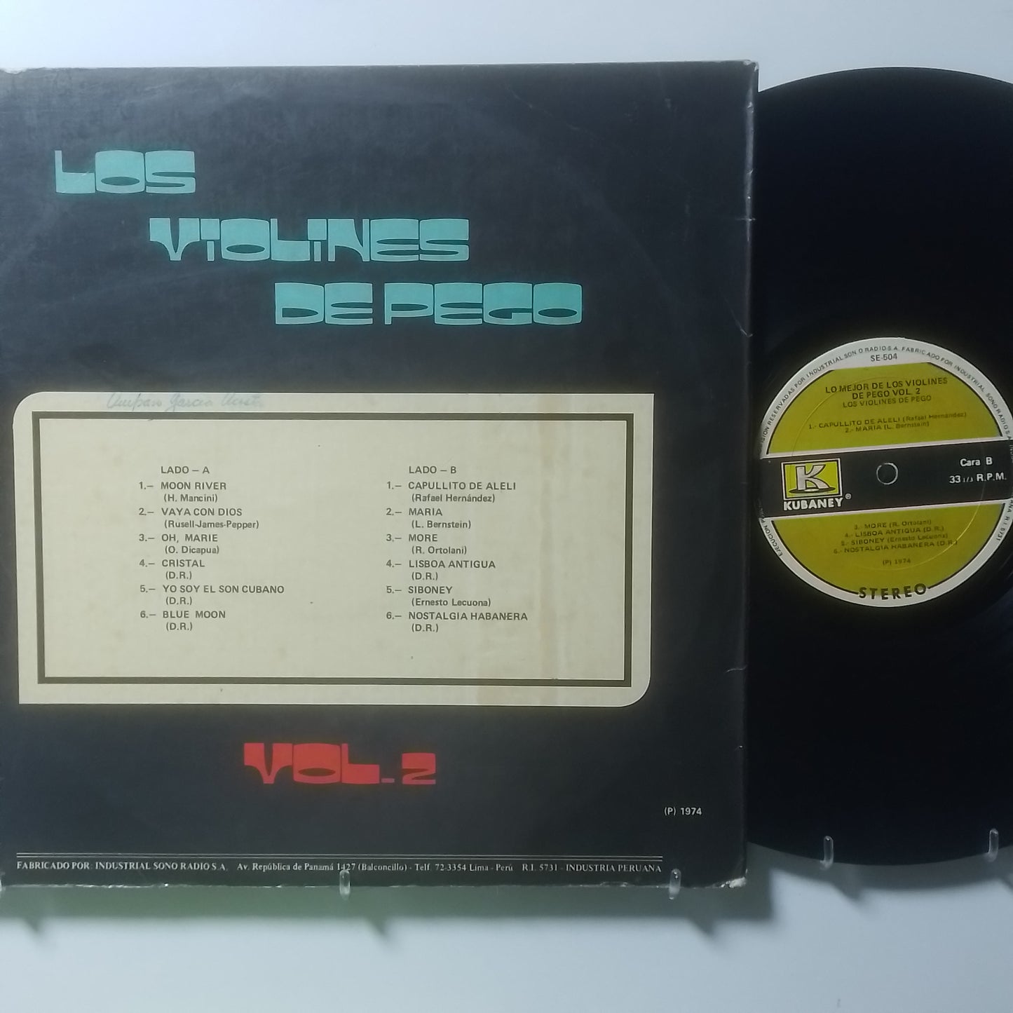 lp Orquesta Violines De Pego Lo Mejor De Los Violines De Pego Vol 2 made peru 1974 tropical latin