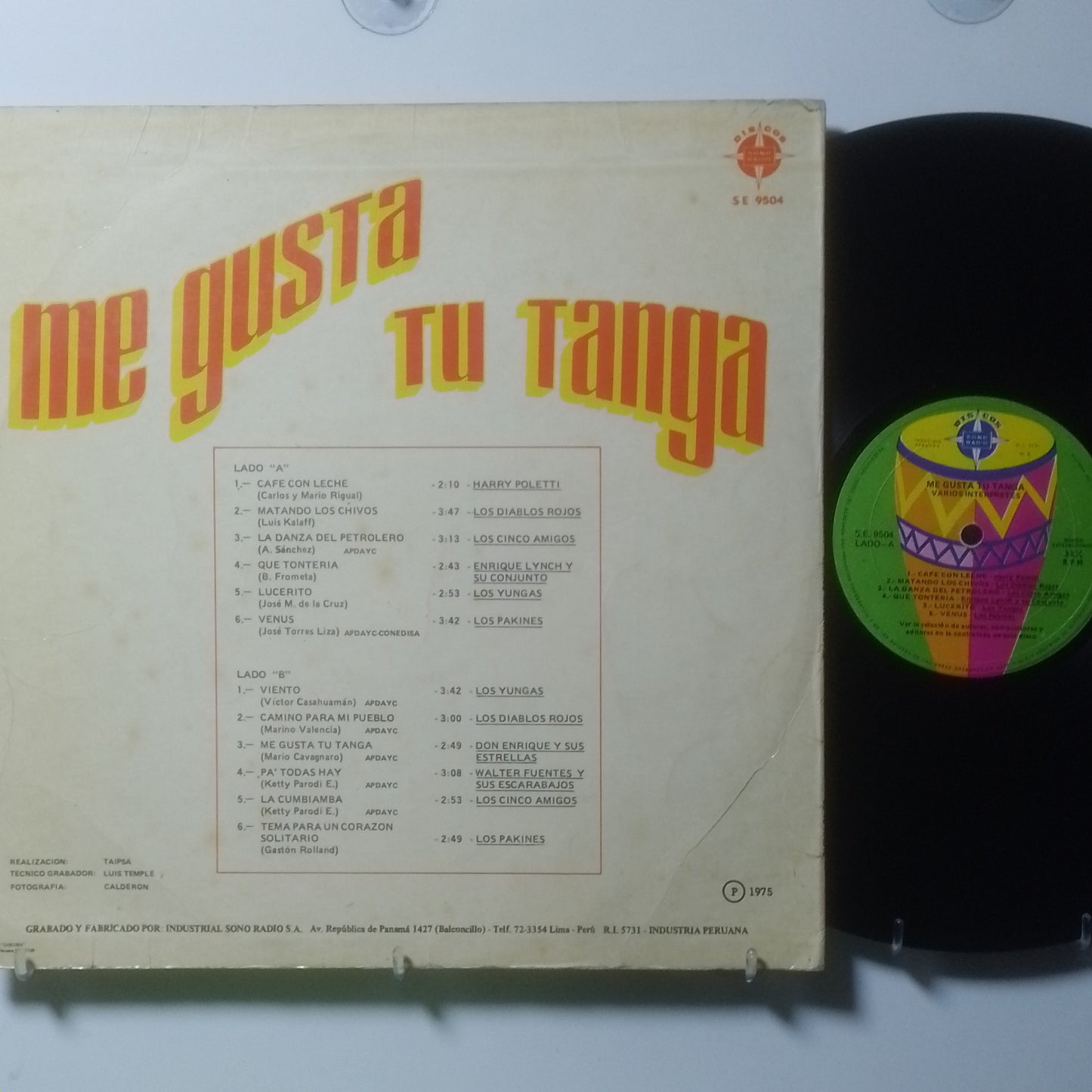 lp Me Gusta Tu Tanga Los Diablos Rojos Los Yungas Harry Poletti varios made peru 1975 latin cumbia