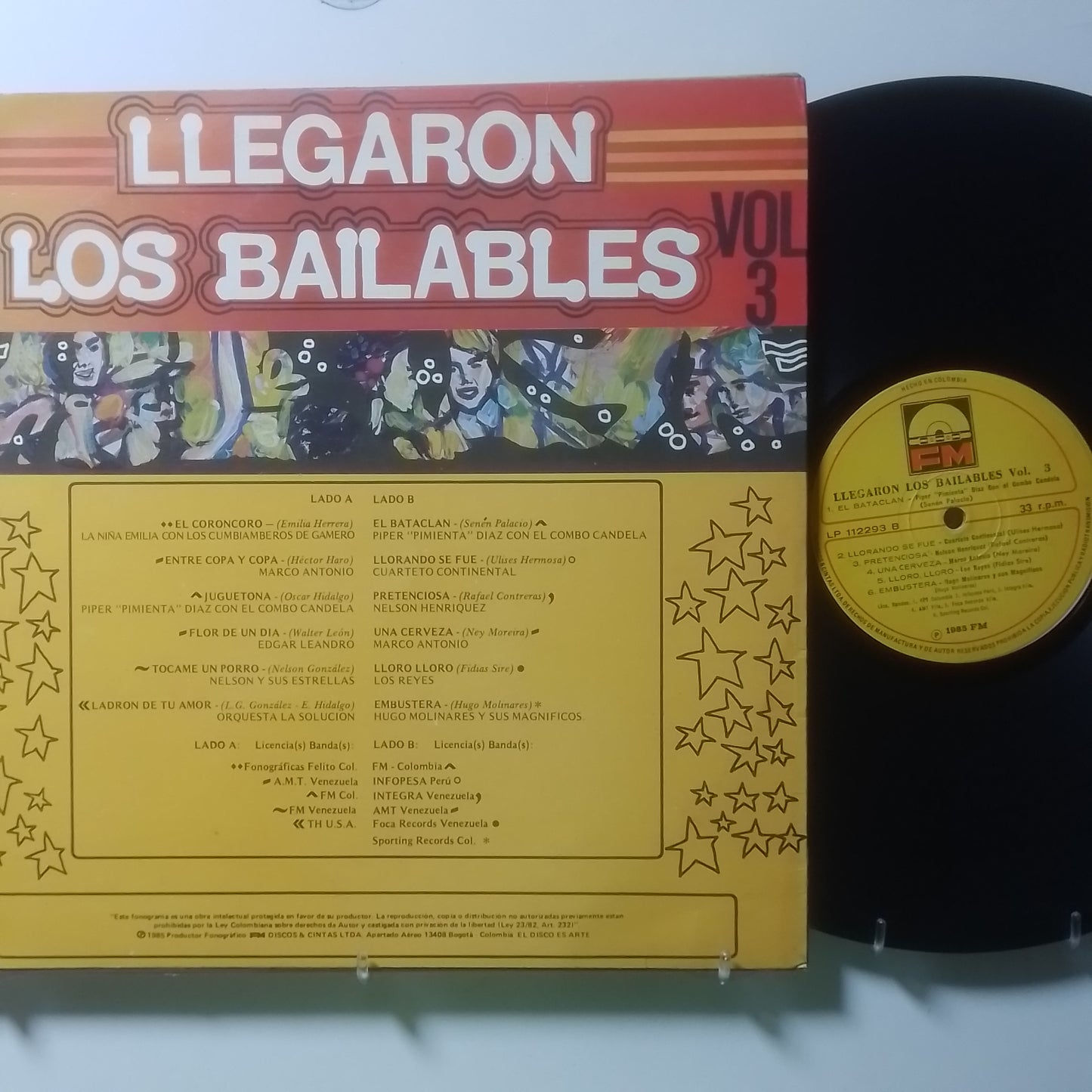 lp Llegaron Los Bailables Vol 3 Cuarteto Continental Nelson Y Sus Estrellas orquesta la solucion varios made colombia 1985 latin cumbia