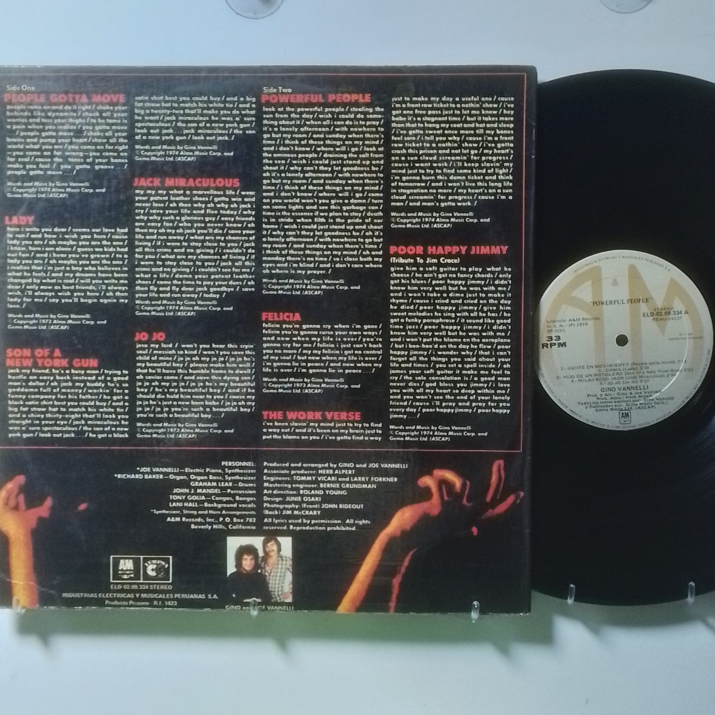 lp Gino Vannelli Powerful People made peru 1974 jazz rock