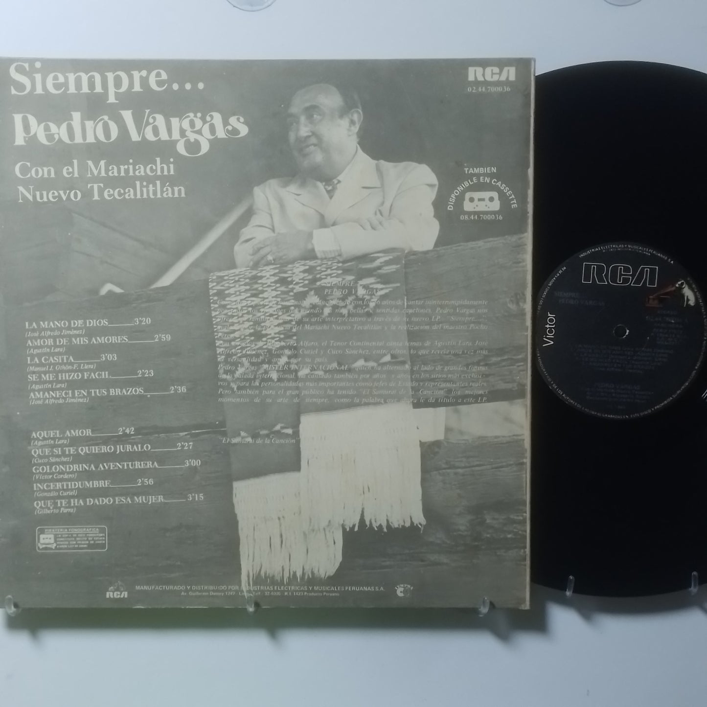 lp pedro vargas siempre pedro vargas con el mariachi nuevo tecalitlan made peru 1984 ranchera folk