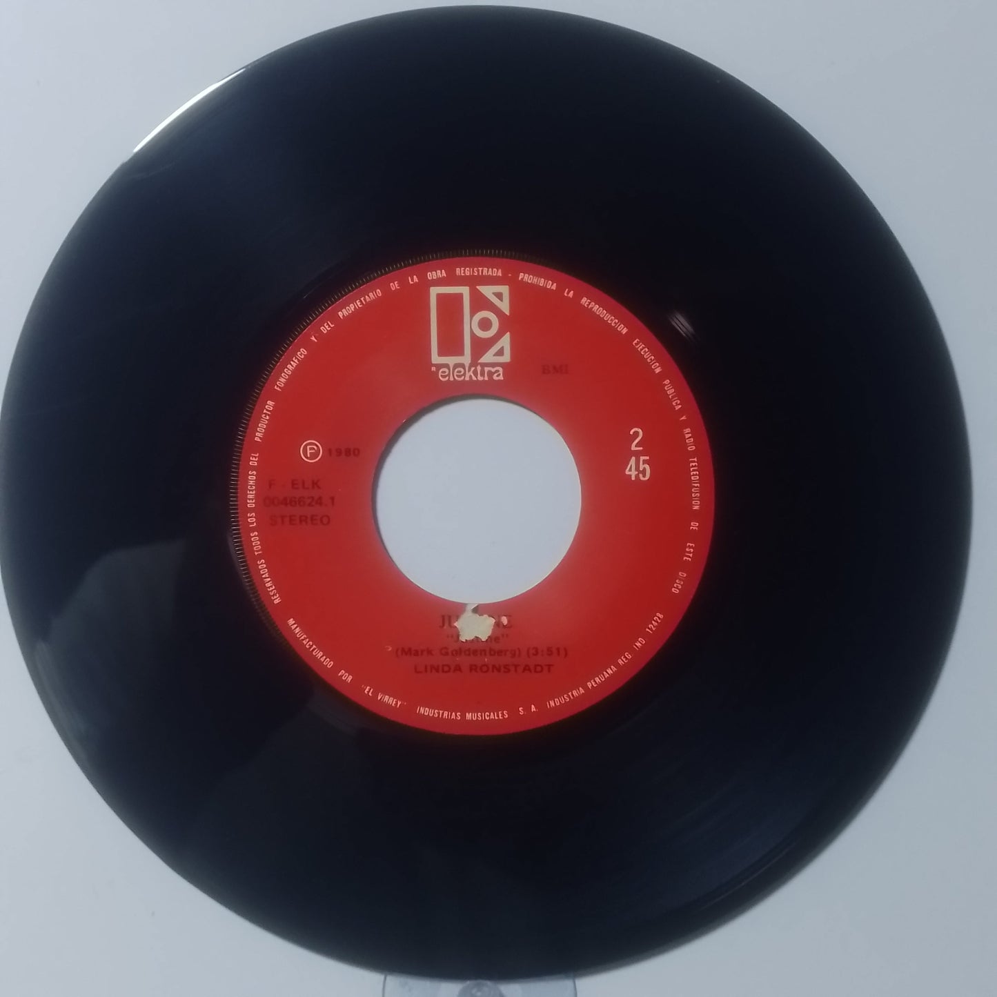 Single 7" Linda Ronstadt Hurt So Bad / Justine made Peru 1980 rock
