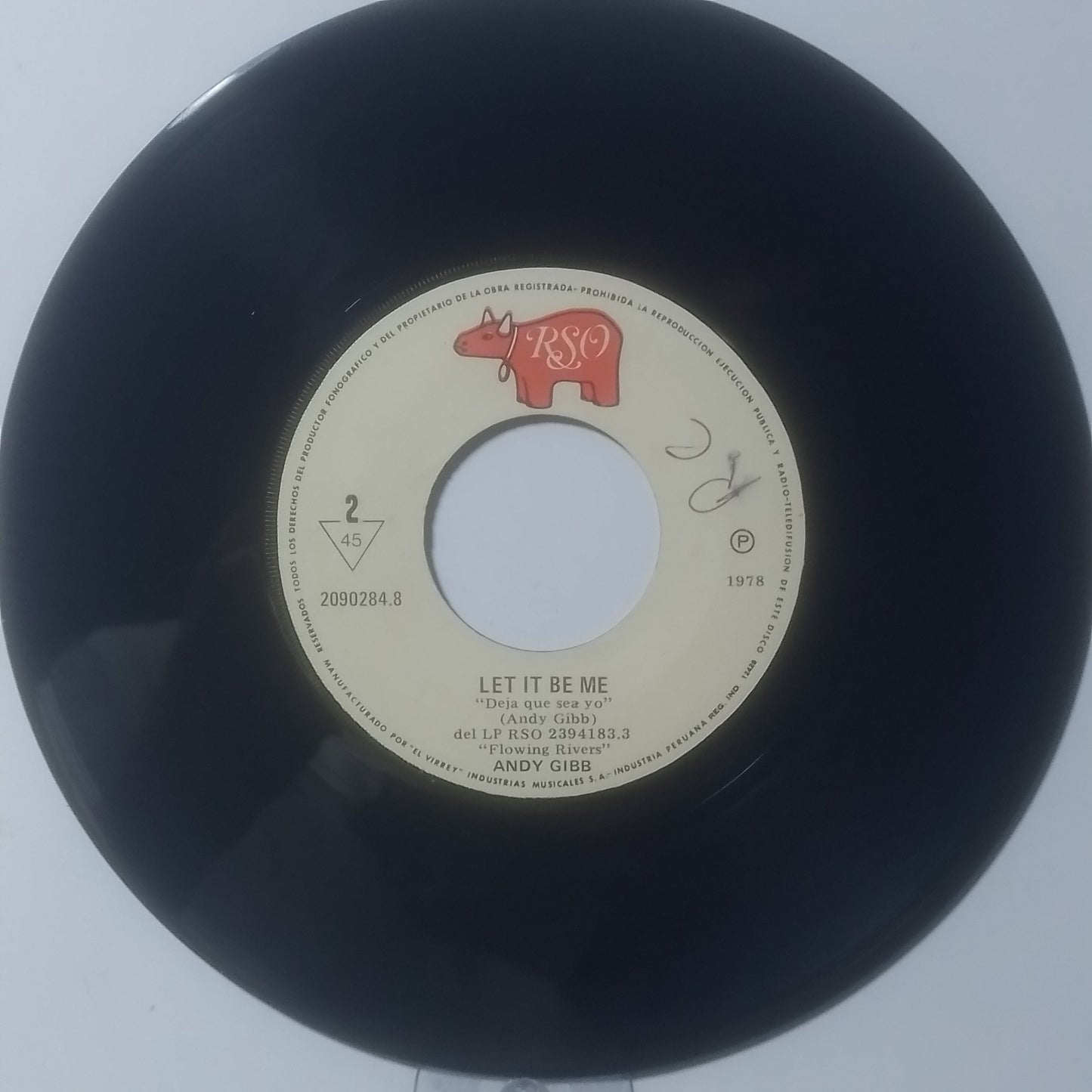Single 7" Andy Gibb Shadow Dancing / Let It Be Me made Peru 1978 Electronic disco