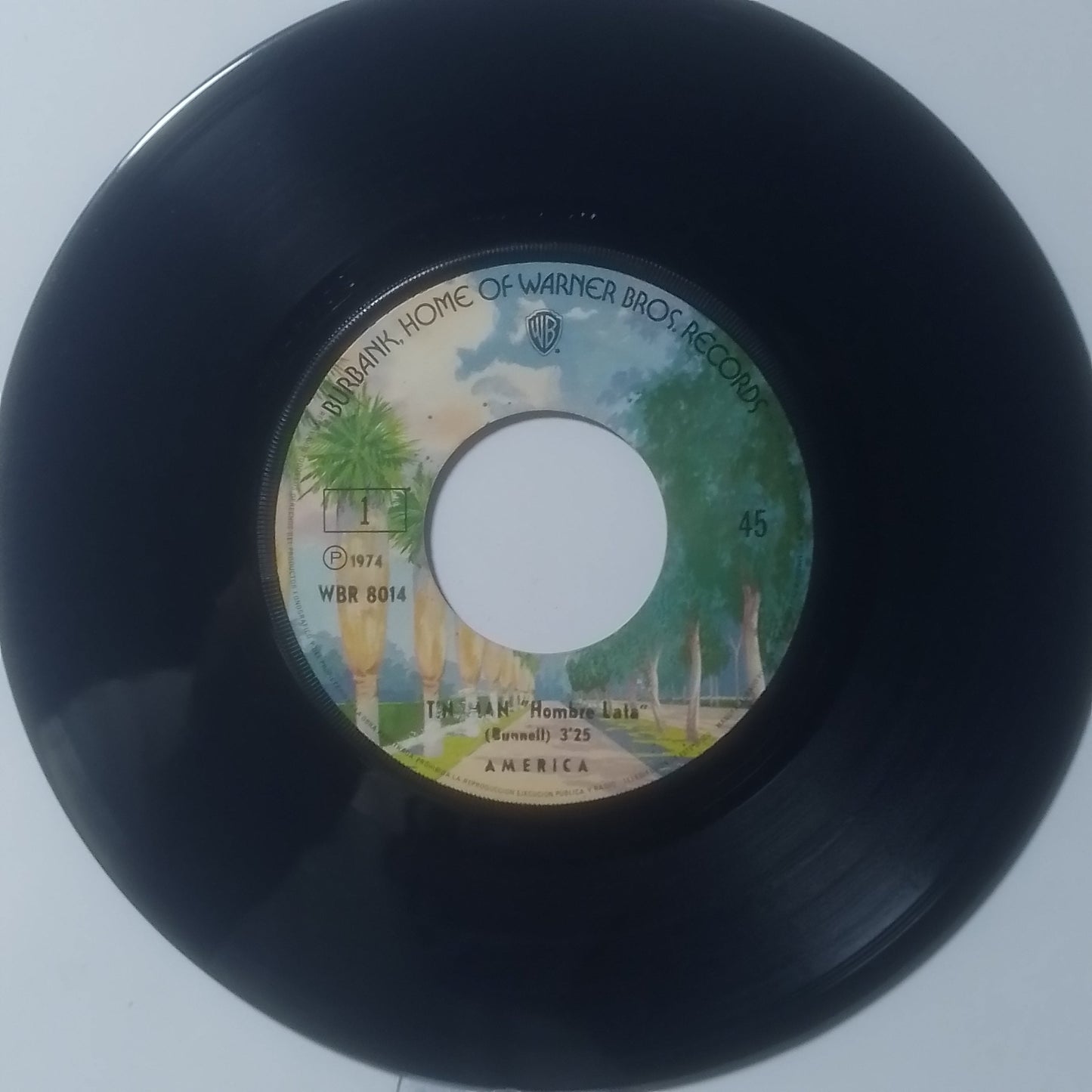 Single 7" America Tin Man / In The Country made Peru 1974 rock