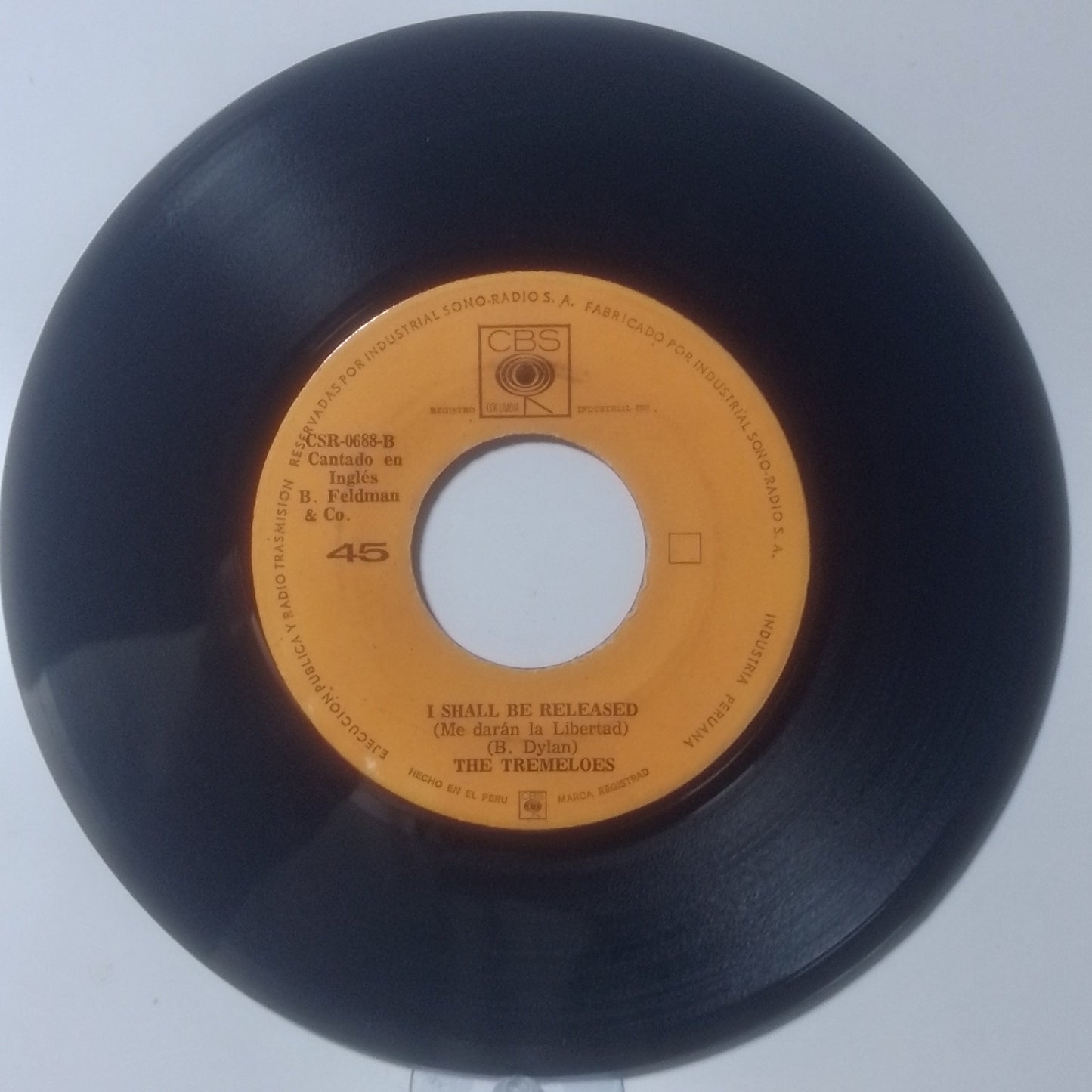 Single 7" The Tremeloes I'll See You There / I Shall Be Released made Peru 1968 rock