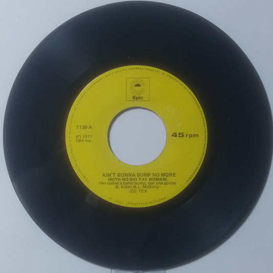Single 7" Joe Tex Ain't Gonna Bump No More / We Held On made Peru 1977 funk soul
