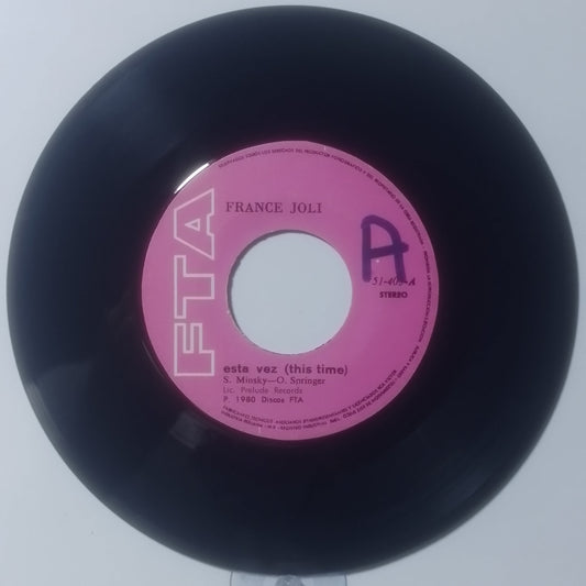 single 7" France Joli This Time / Tonight made peru 1980 electronic disco