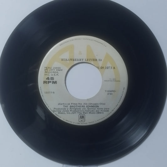 single 7" The Brothers Johnson Strawberry Letter 23 / Dancin' And Prancin made peru 1976 disco