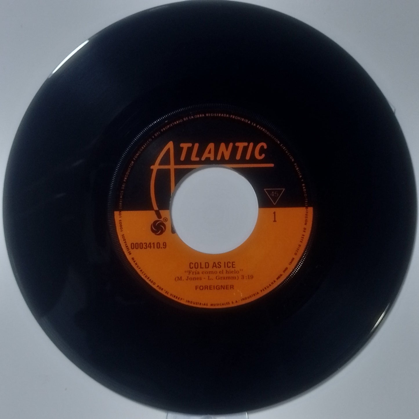 single 7" Foreigner Cold As Ice / Long, Long Way From Home made Peru 1977 rock