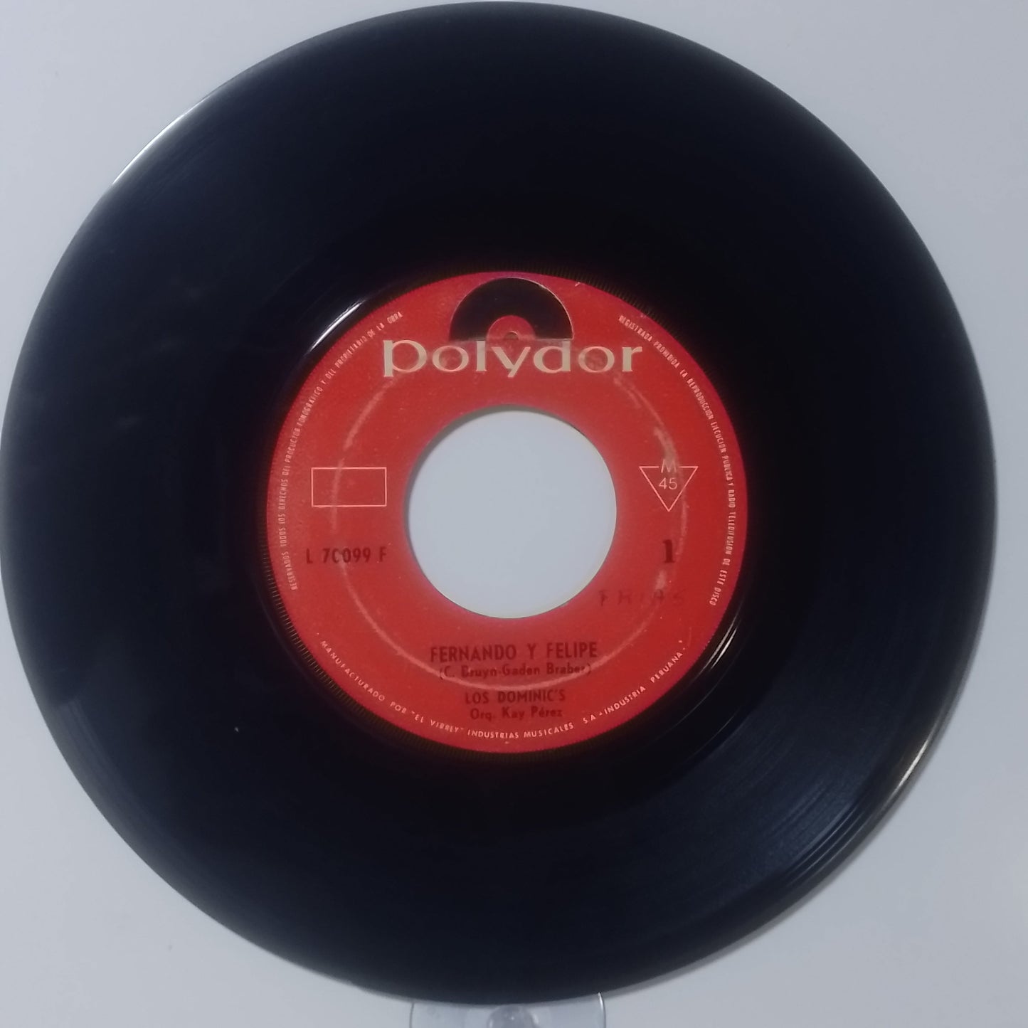 single 7" Los Dominic's Fernando y Felipe / En Las Flores made Peru 1981 bossa nova
