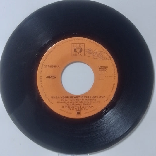 single 7" Chris Montez When Your Heart Is Full Of Love / I Told You I'd Be Back made Peru 1972 rock